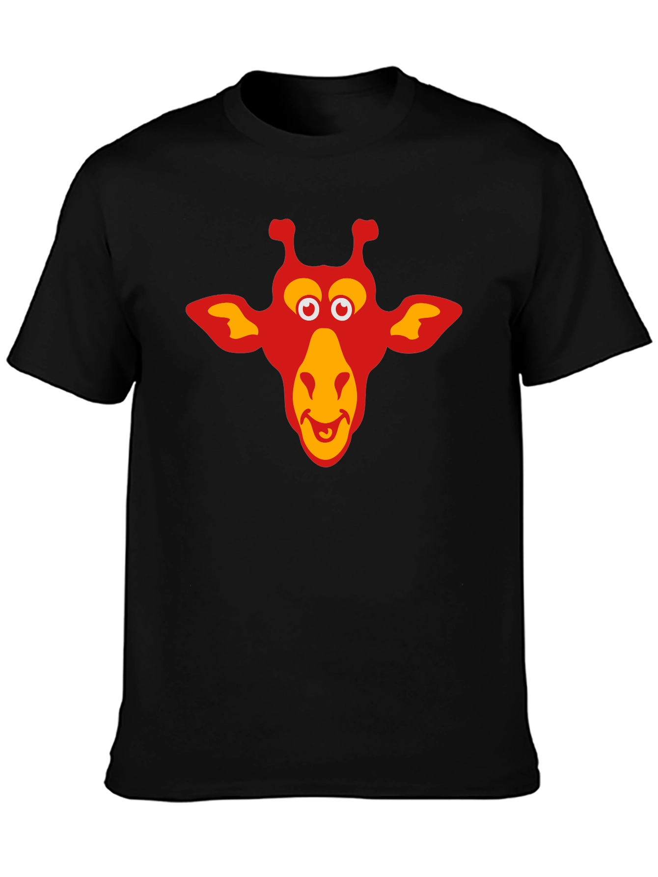 Giraffe Graphic Tee - Black Cotton T-Shirt
