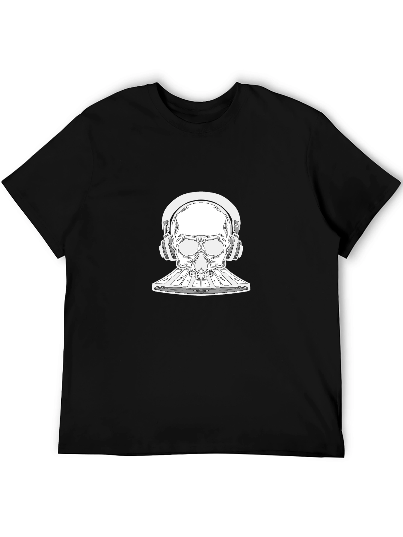 Skull DJ Black T-Shirt - Music Lover Style