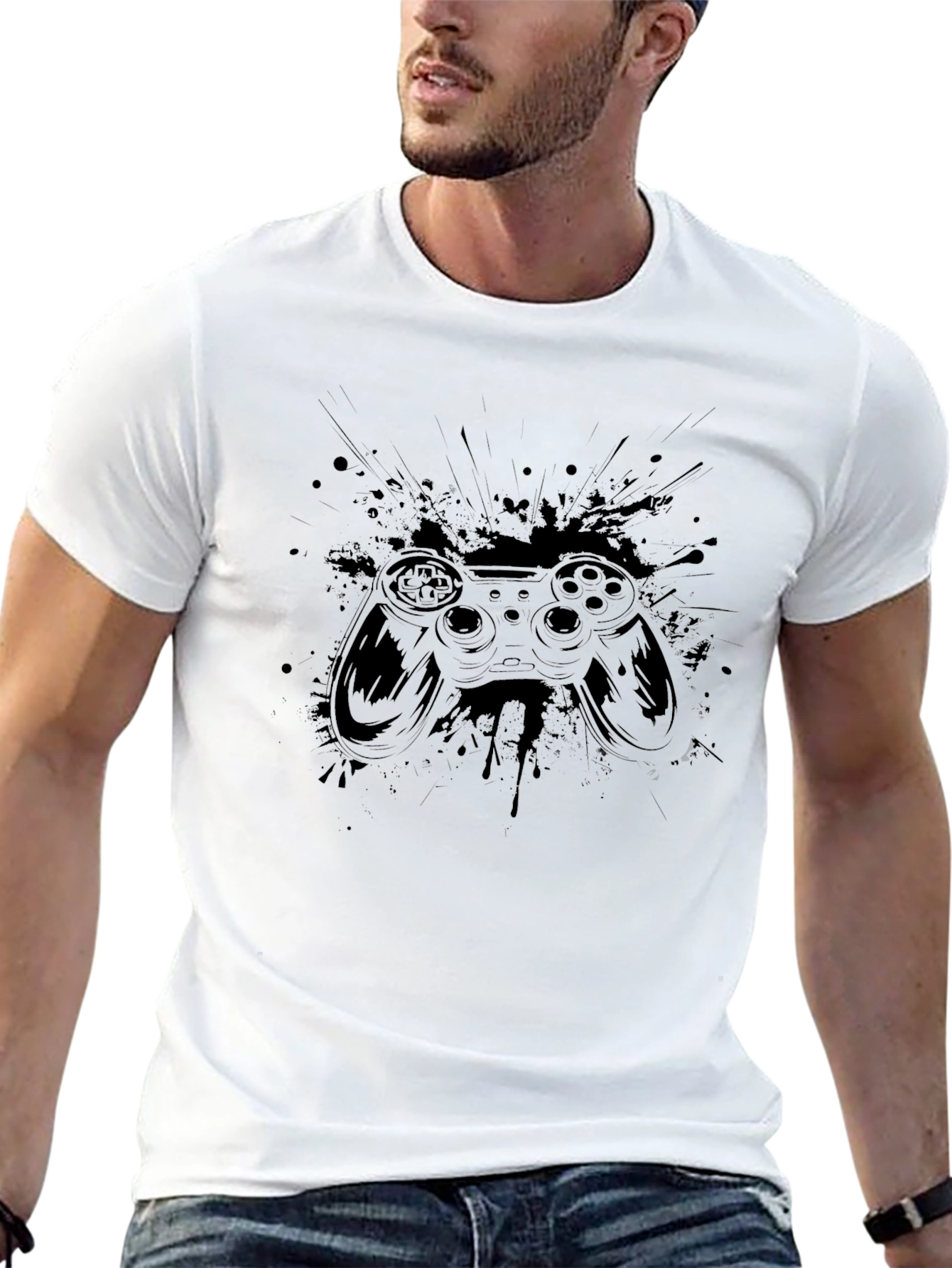Gaming Controller Graphic Black T-Shirt