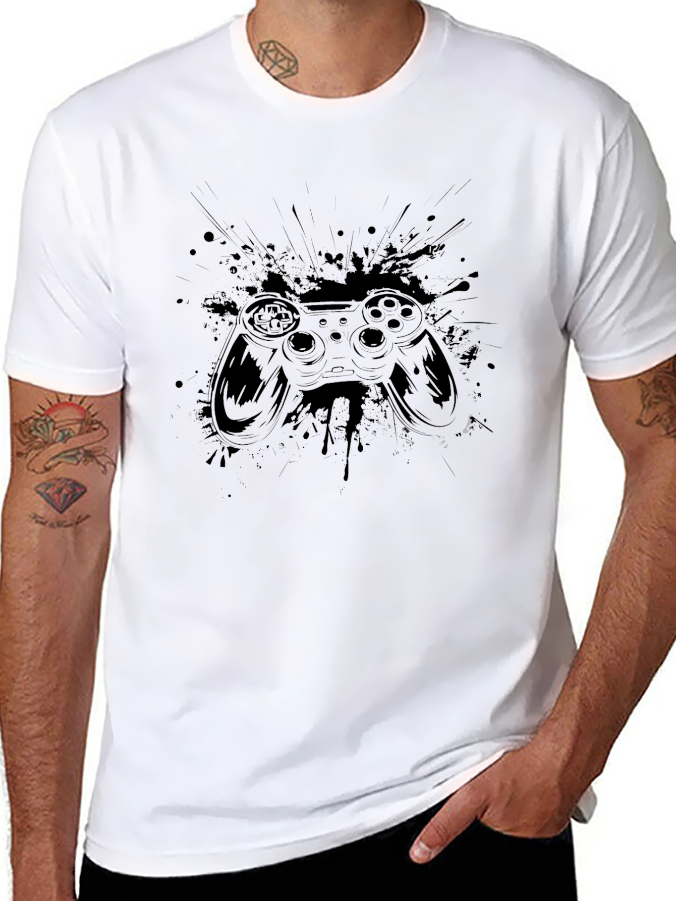 Gaming Controller Graphic Black T-Shirt