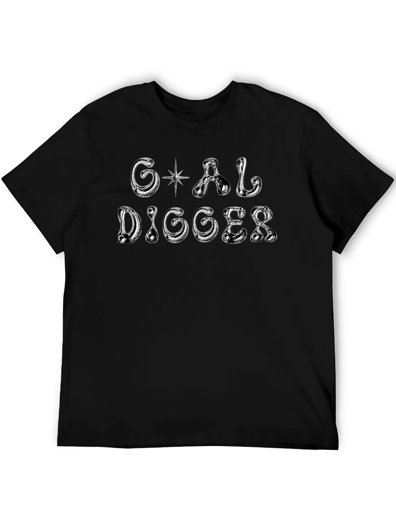 Goal Digger Graphic Print Black T-Shirt