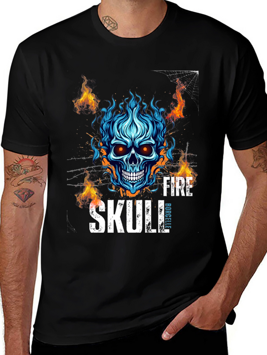Fire Skull Graphic T-Shirt - Bold Design