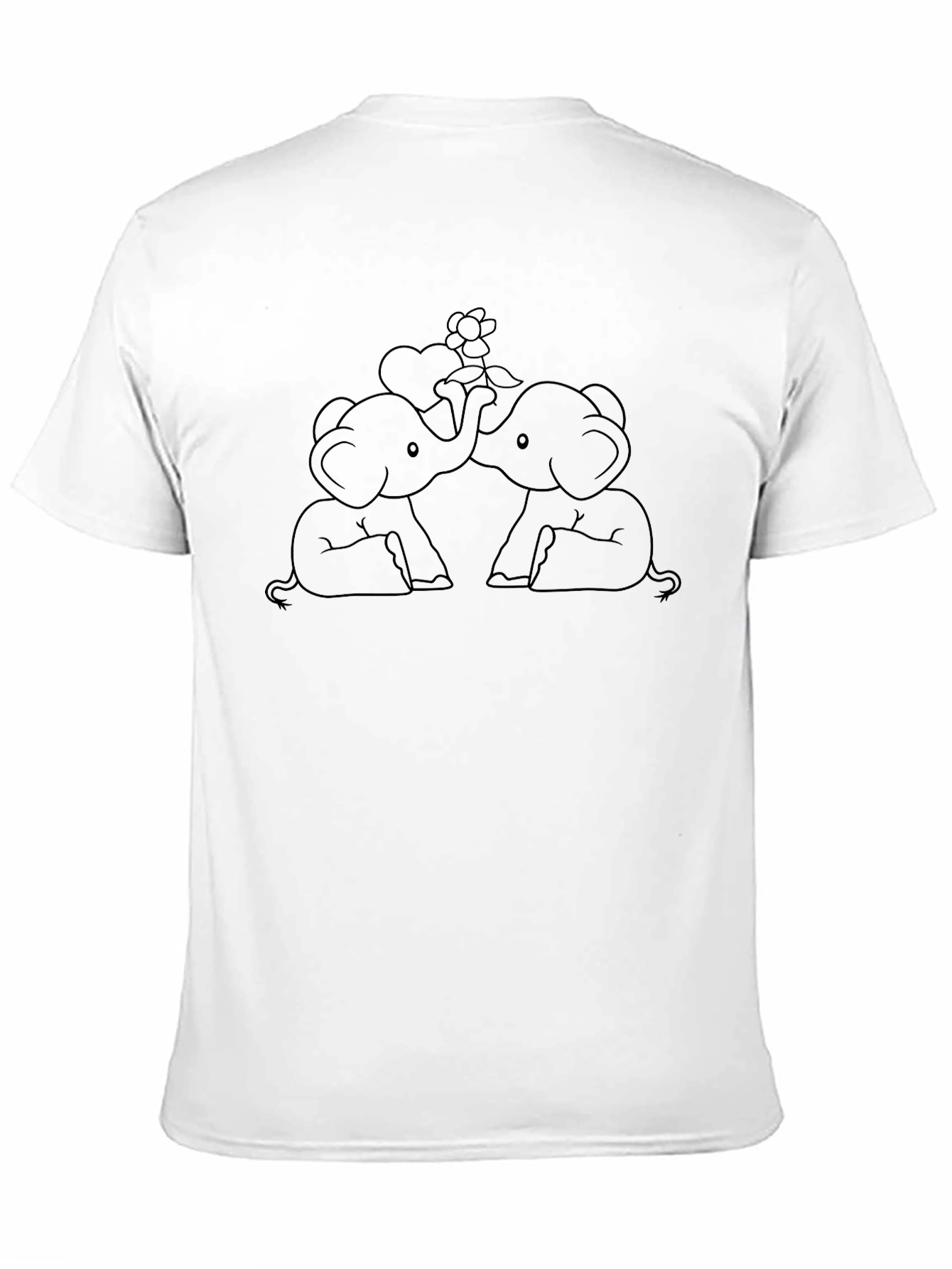 Cute Elephant Love Black T-Shirt