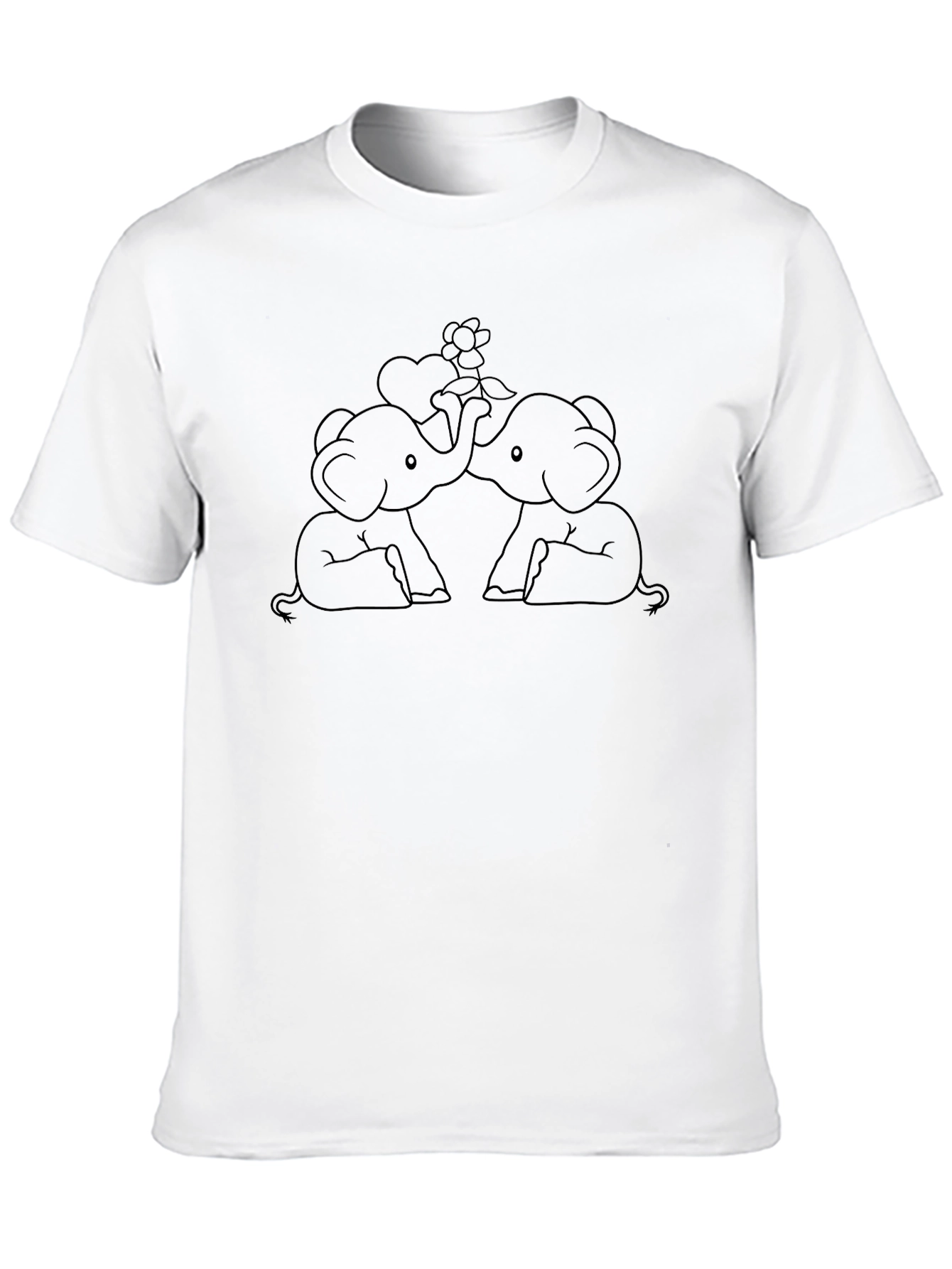 Cute Elephant Love Black T-Shirt