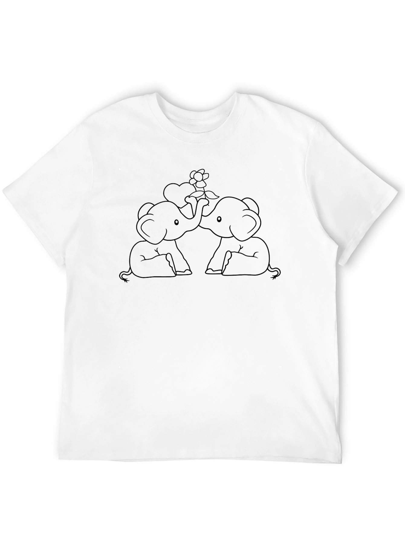 Cute Elephant Love Black T-Shirt