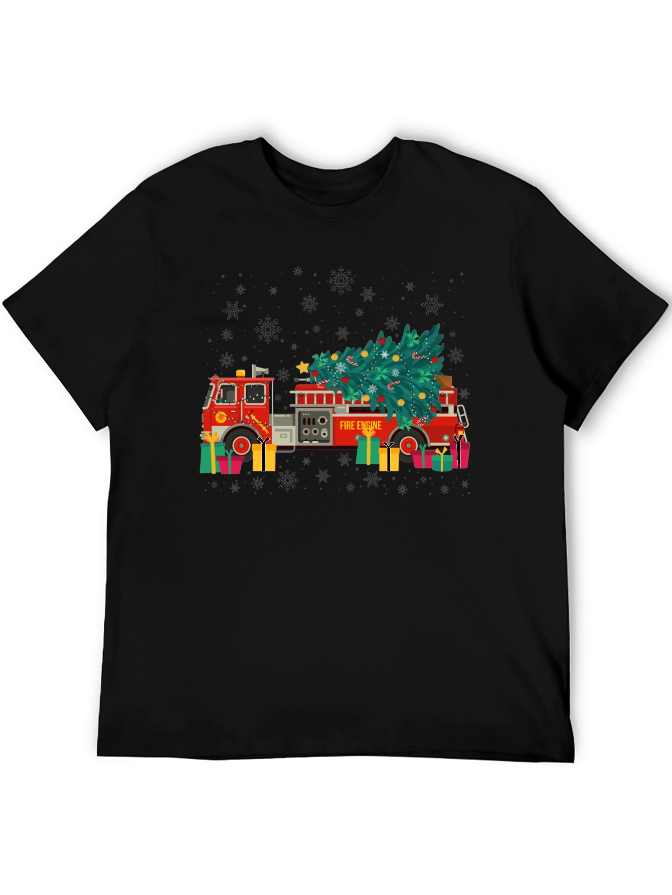 Festive Fire Engine Christmas T-Shirt
