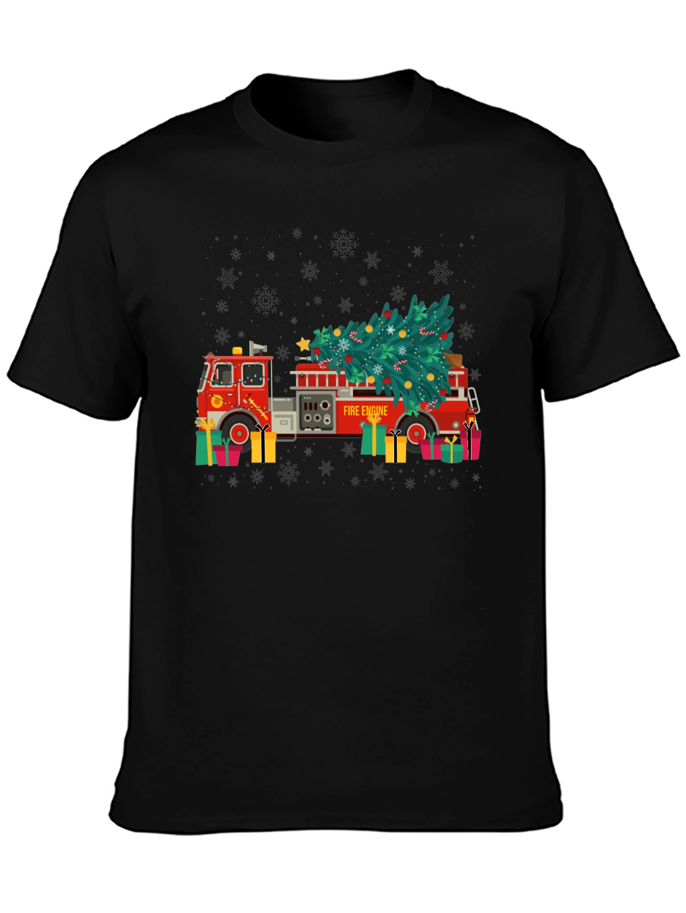Festive Fire Engine Christmas T-Shirt