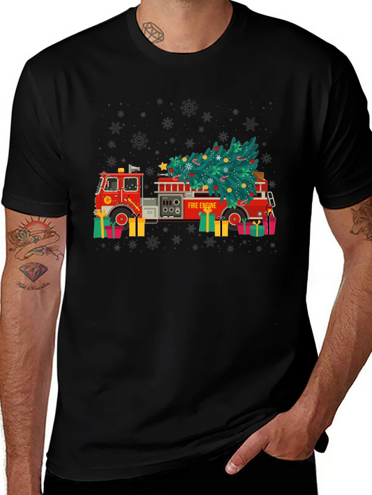 Festive Fire Engine Christmas T-Shirt