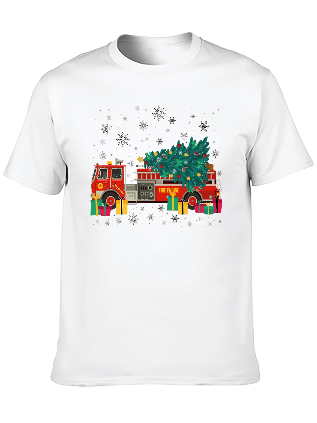 Festive Fire Engine Christmas T-Shirt