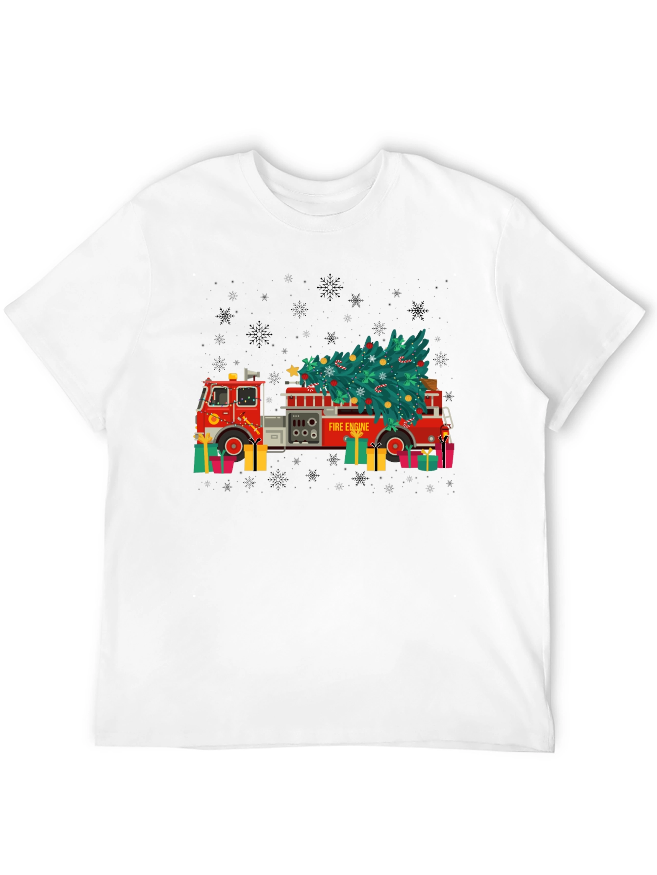 Festive Fire Engine Christmas T-Shirt