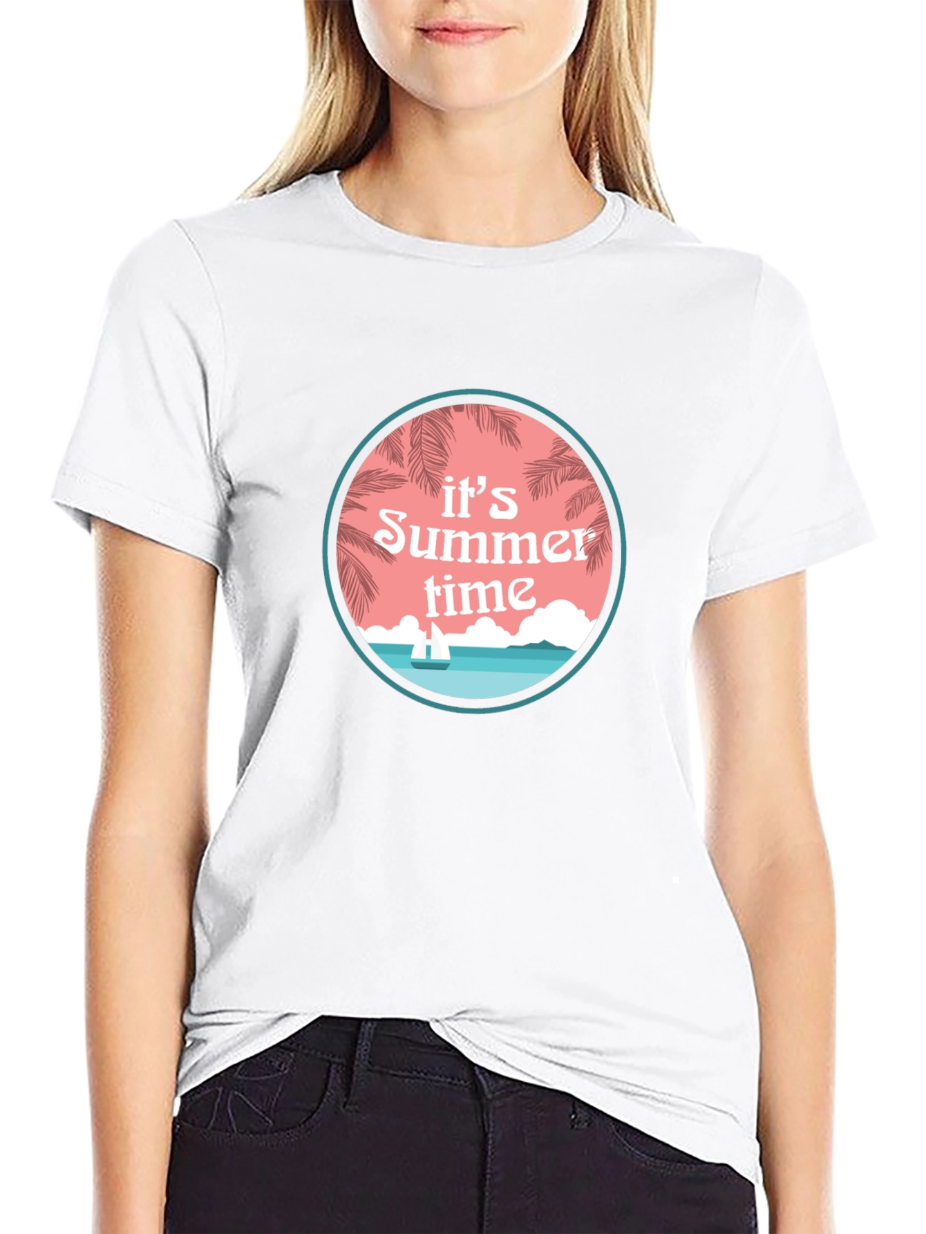 Its Summer Time Black Graphic Tee