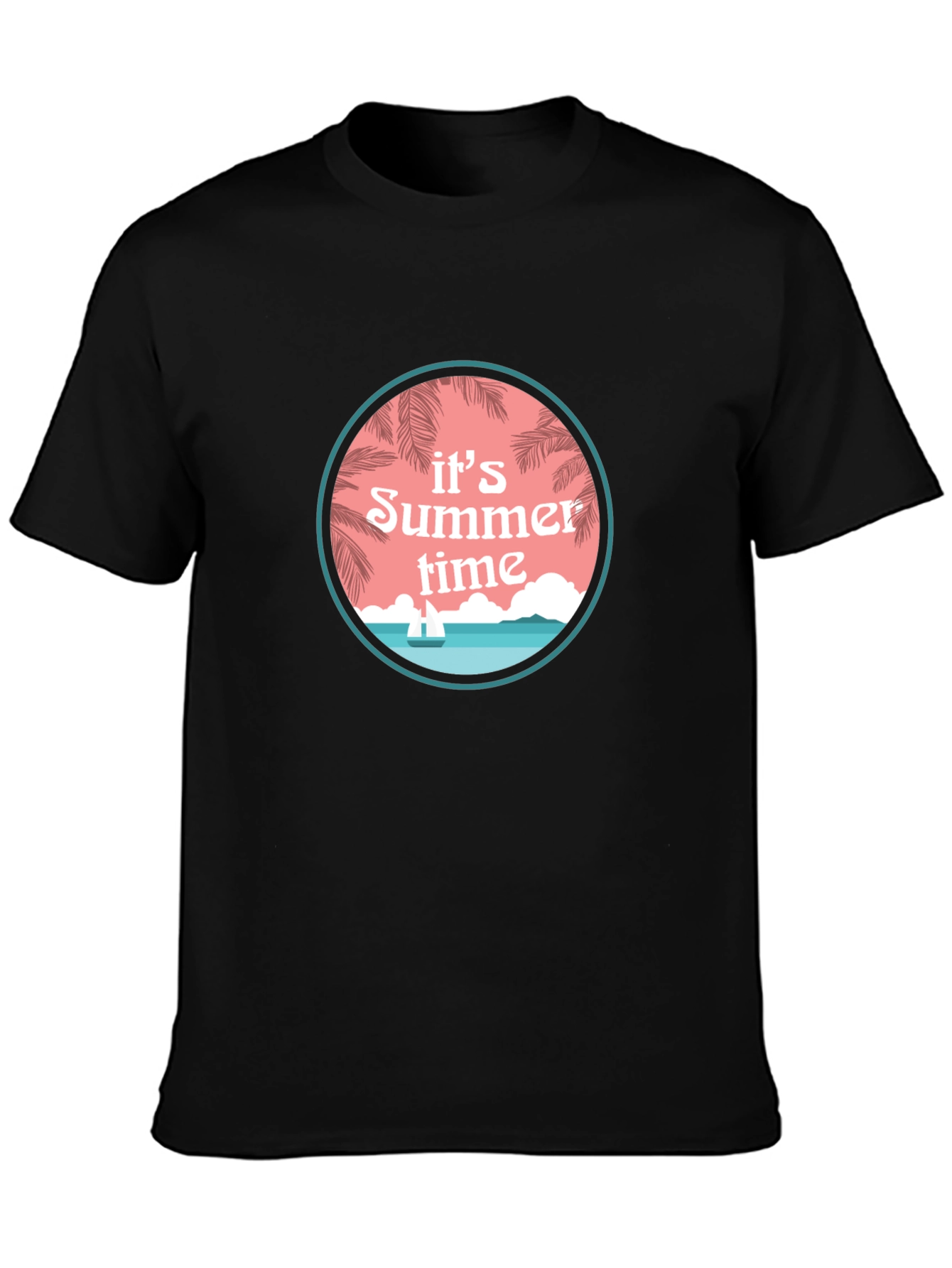 Its Summer Time Black Graphic Tee