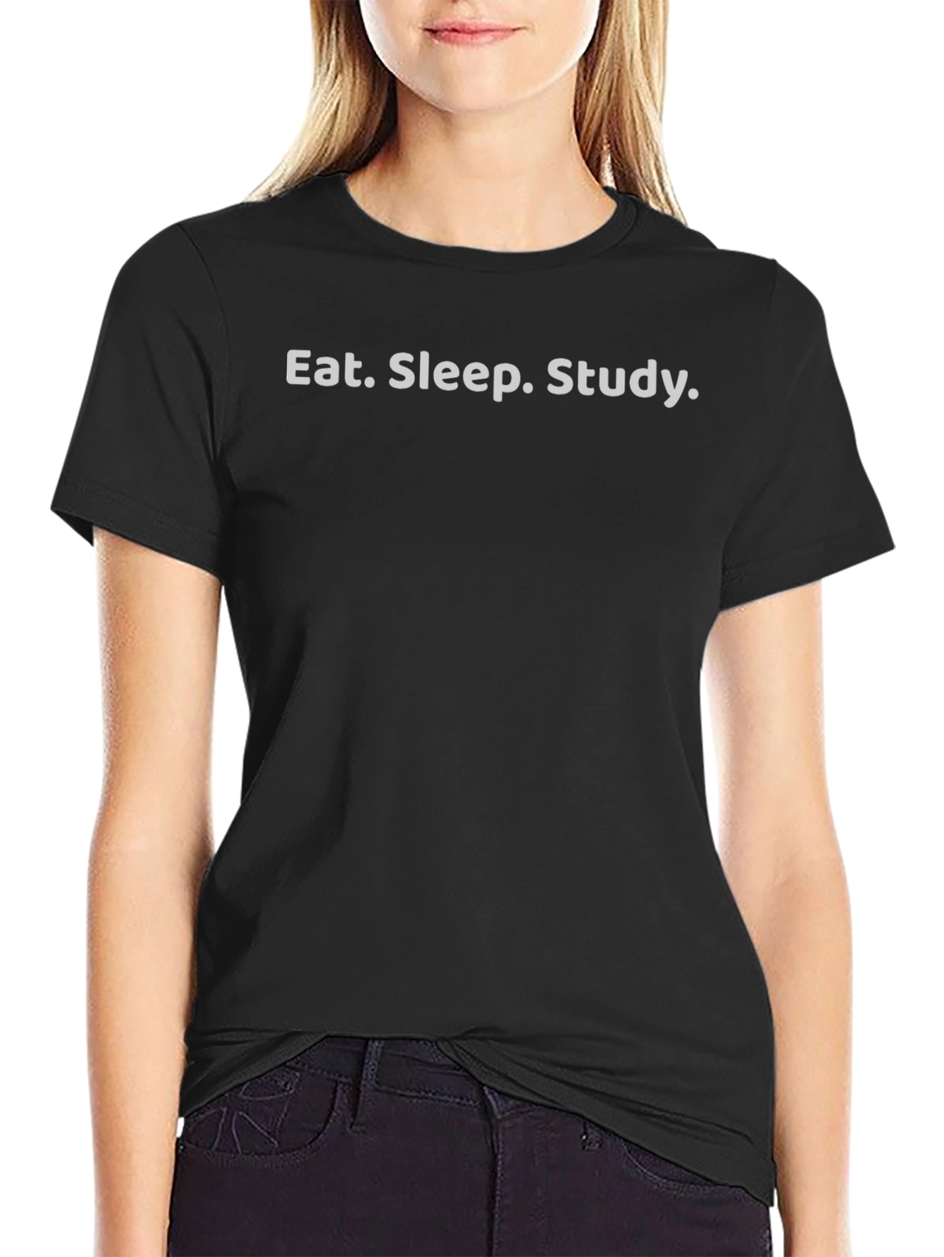Eat. Sleep. Study. Black T-Shirt