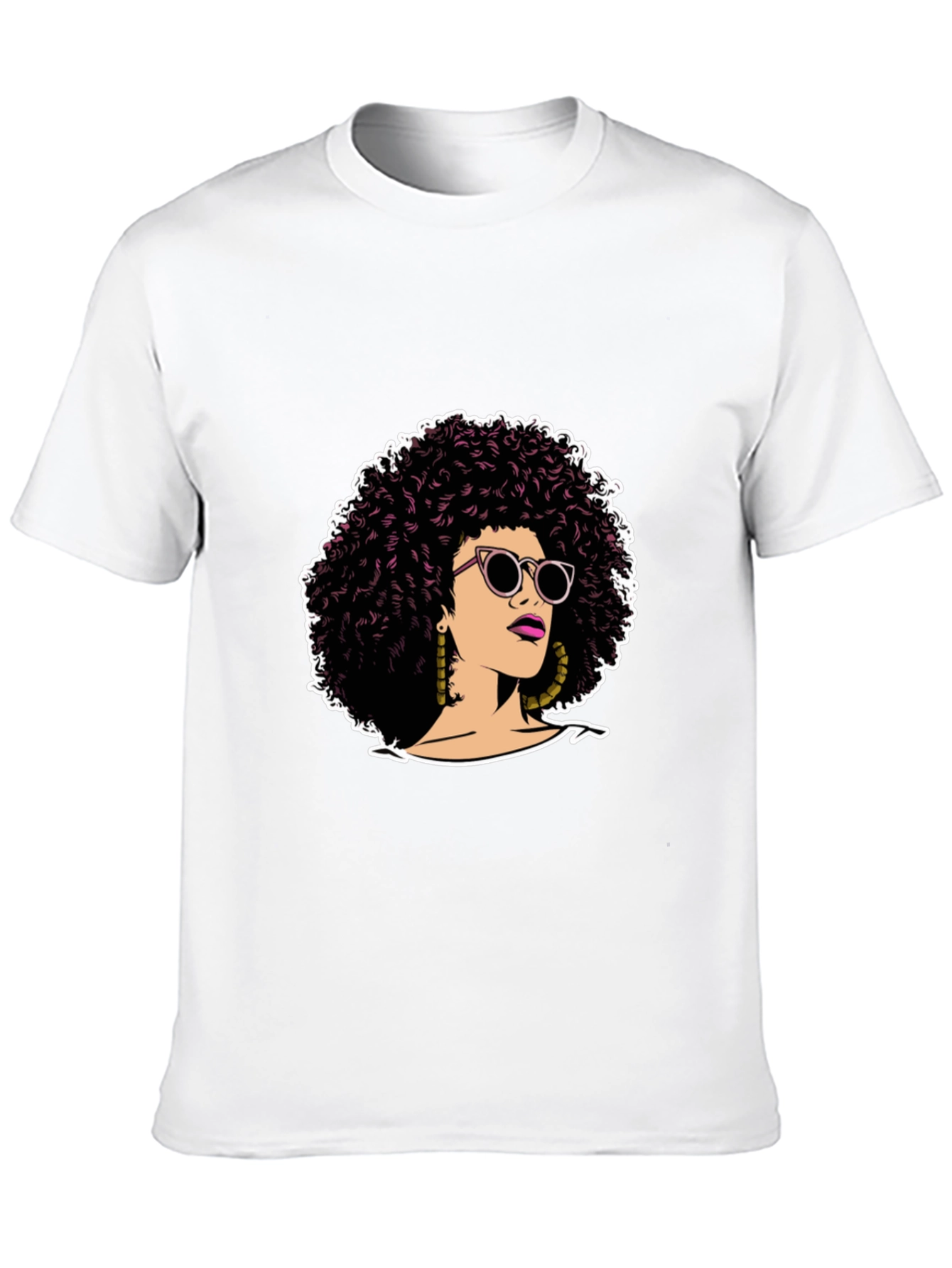 Afro Woman Graphic Tee - Stylish Black T-Shirt