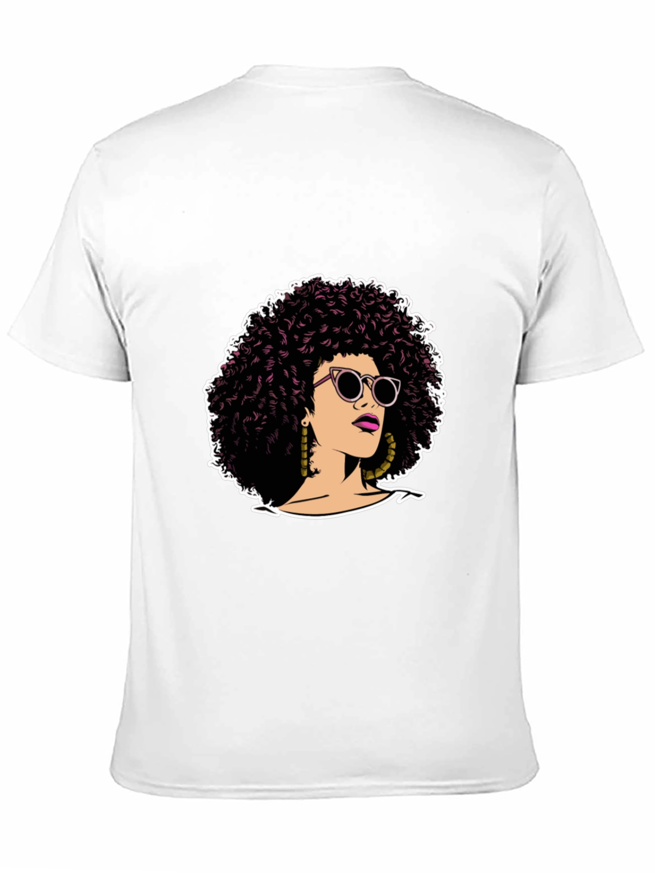 Afro Woman Graphic Tee - Stylish Black T-Shirt