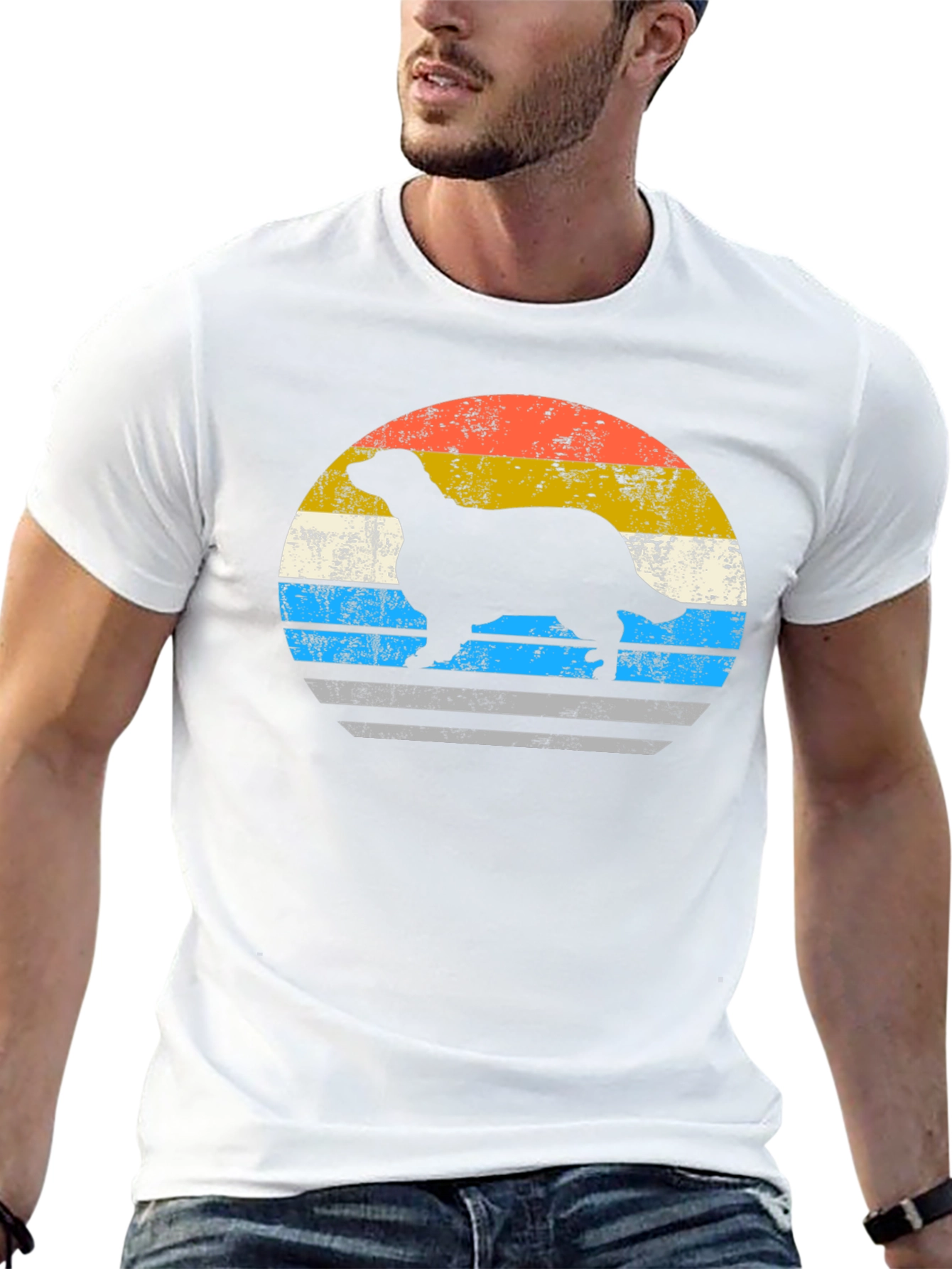 Retro Ferret Sunset Graphic T-Shirt