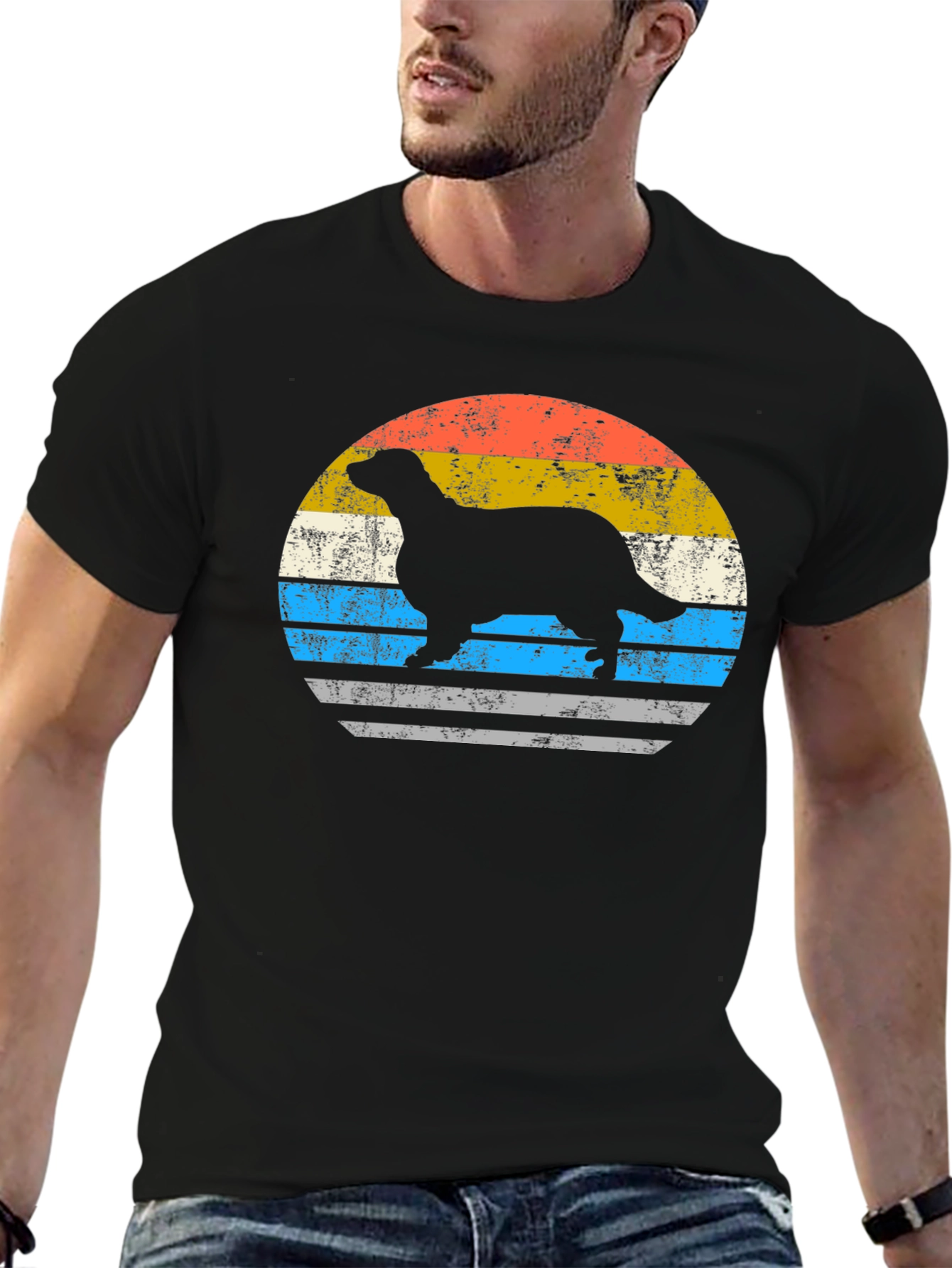 Retro Ferret Sunset Graphic T-Shirt