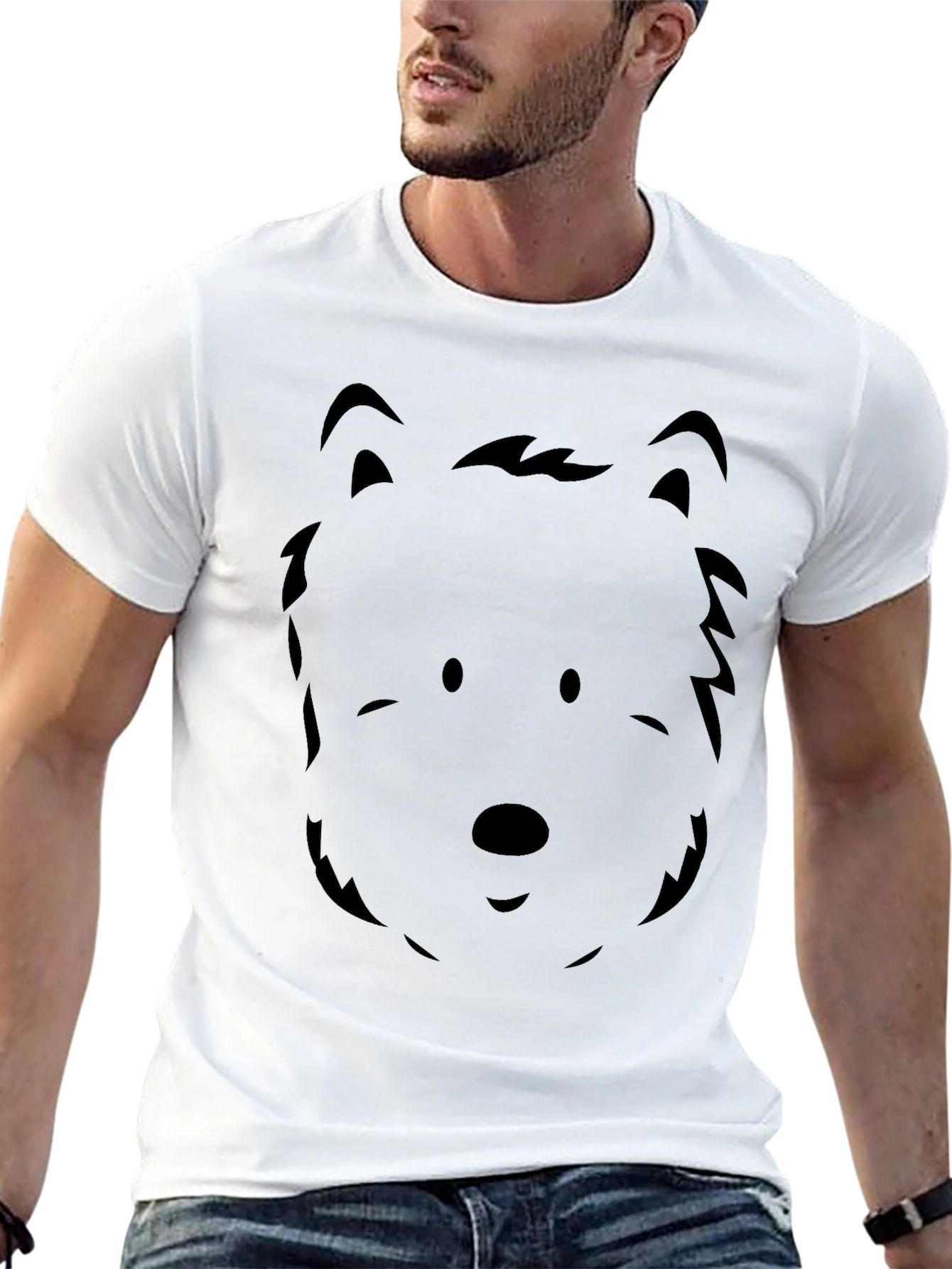 Dog Face Graphic Tee - Mens Black T-Shirt