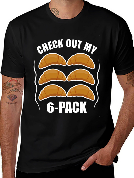 Funny Croissant 6-Pack T-Shirt - Abs Humor Tee