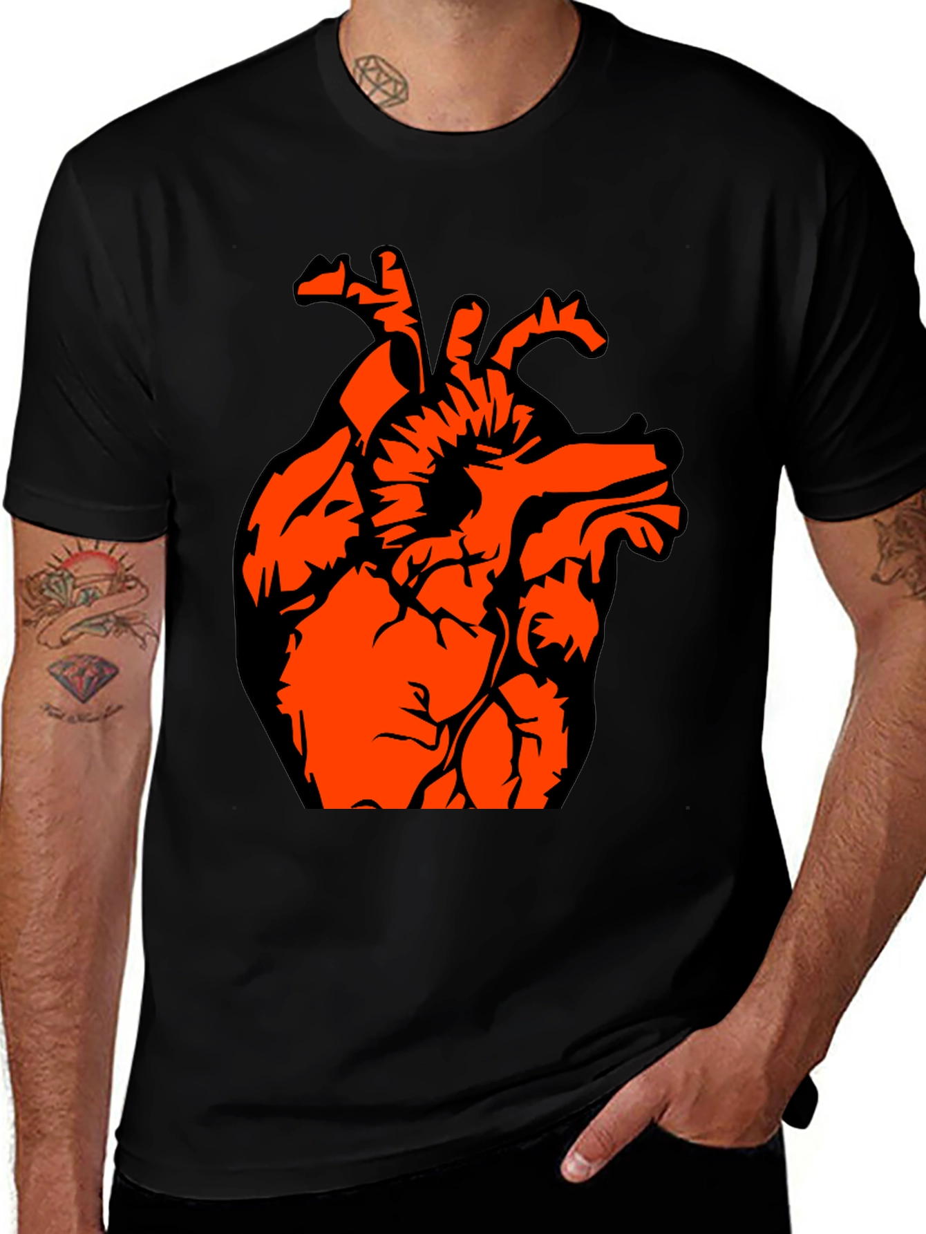 Anatomical Heart Graphic Tee - Black