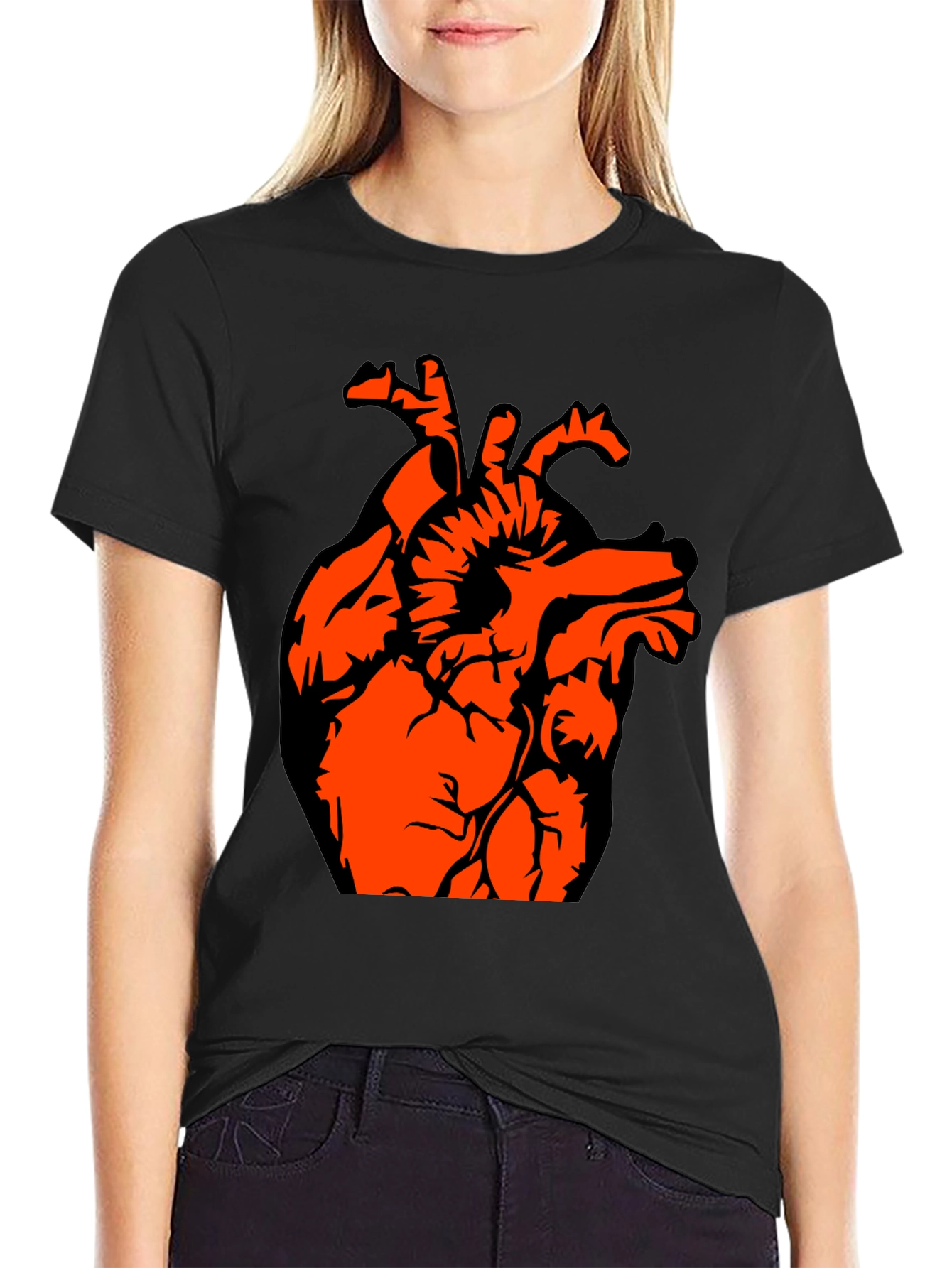 Anatomical Heart Graphic Tee - Black