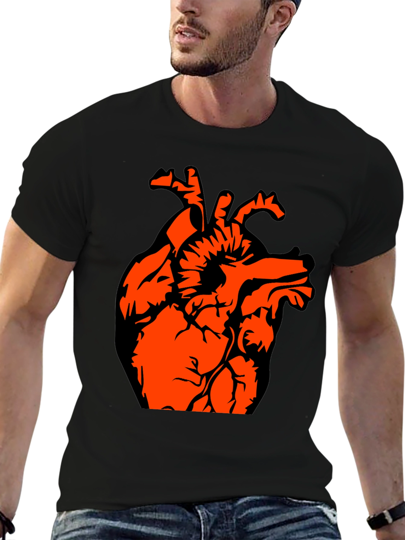 Anatomical Heart Graphic Tee - Black