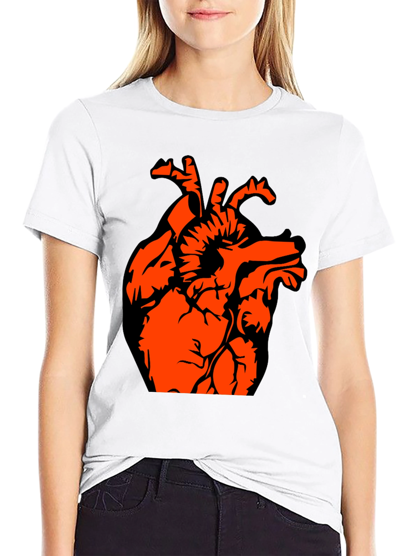 Anatomical Heart Graphic Tee - Black