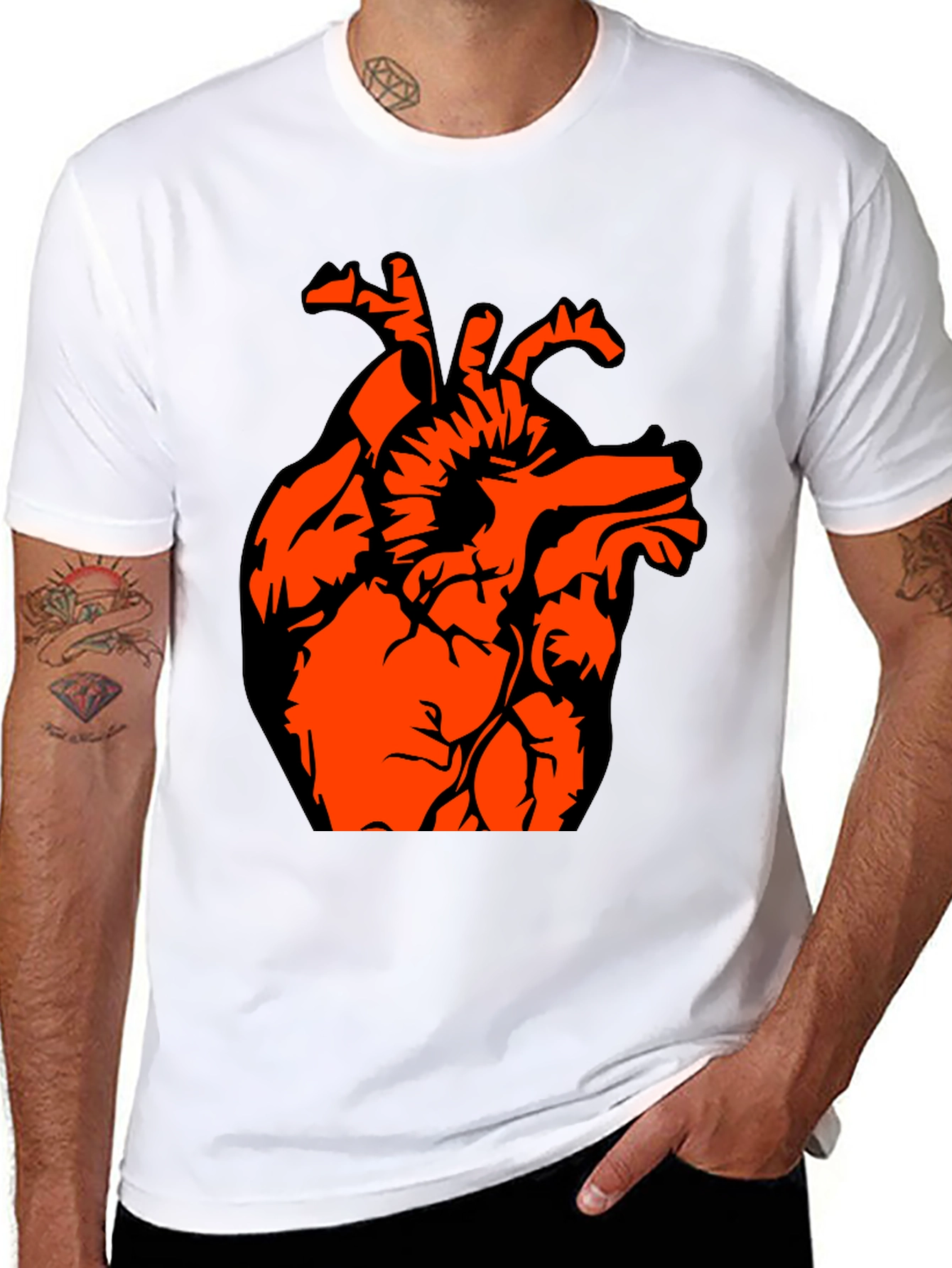 Anatomical Heart Graphic Tee - Black