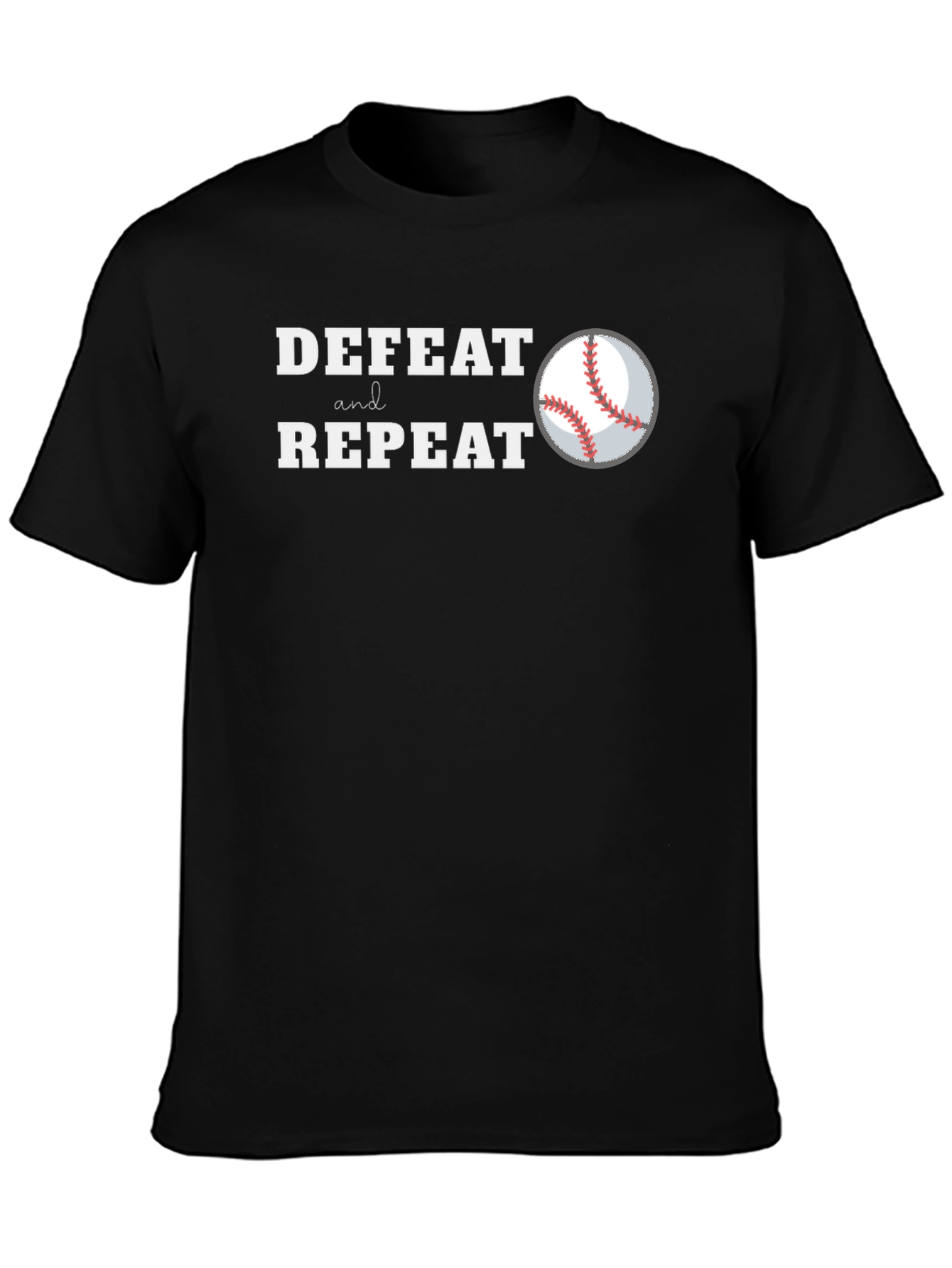 Defeat and Repeat Baseball Graphic T-Shirt