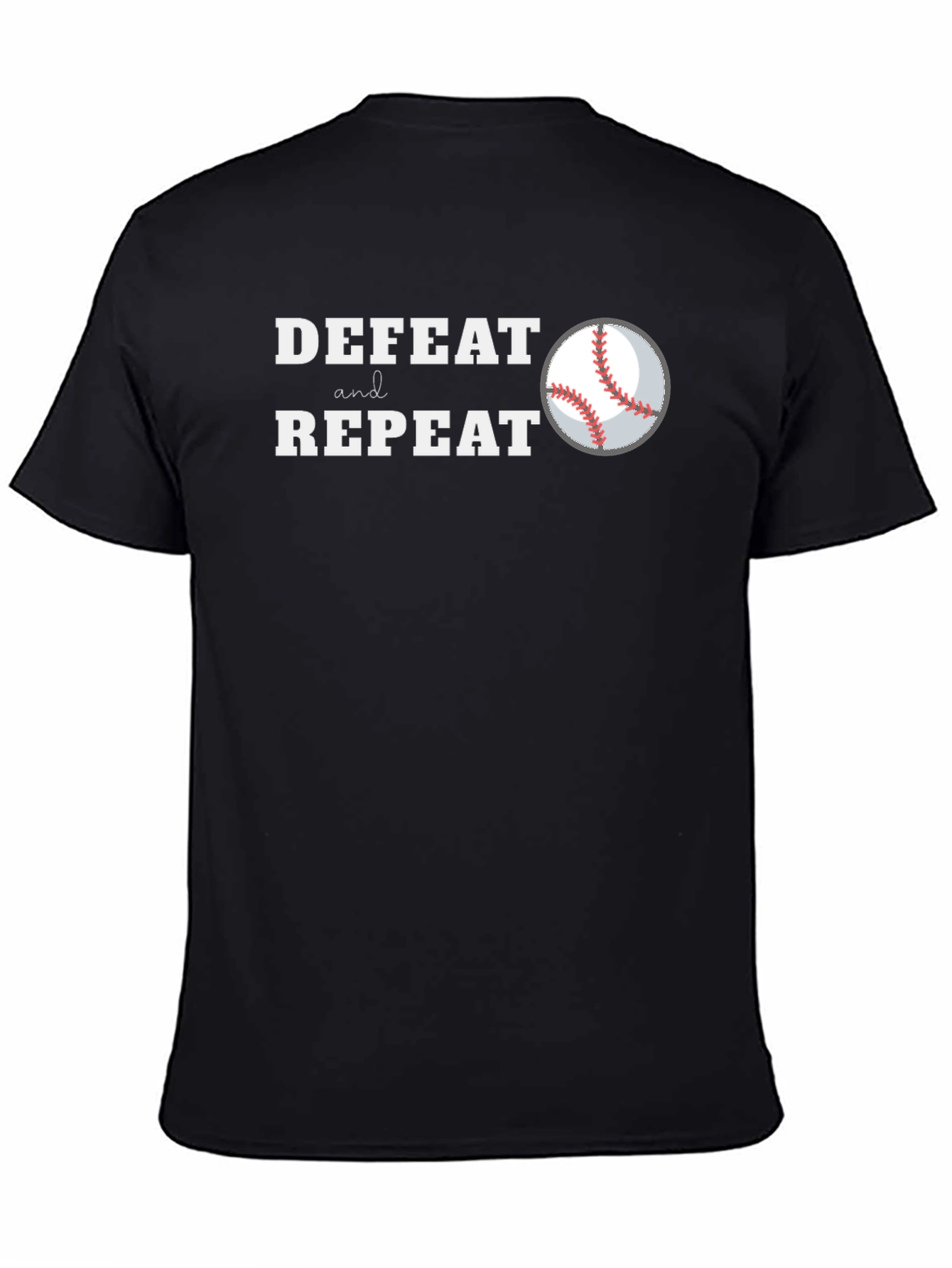 Defeat and Repeat Baseball Graphic T-Shirt
