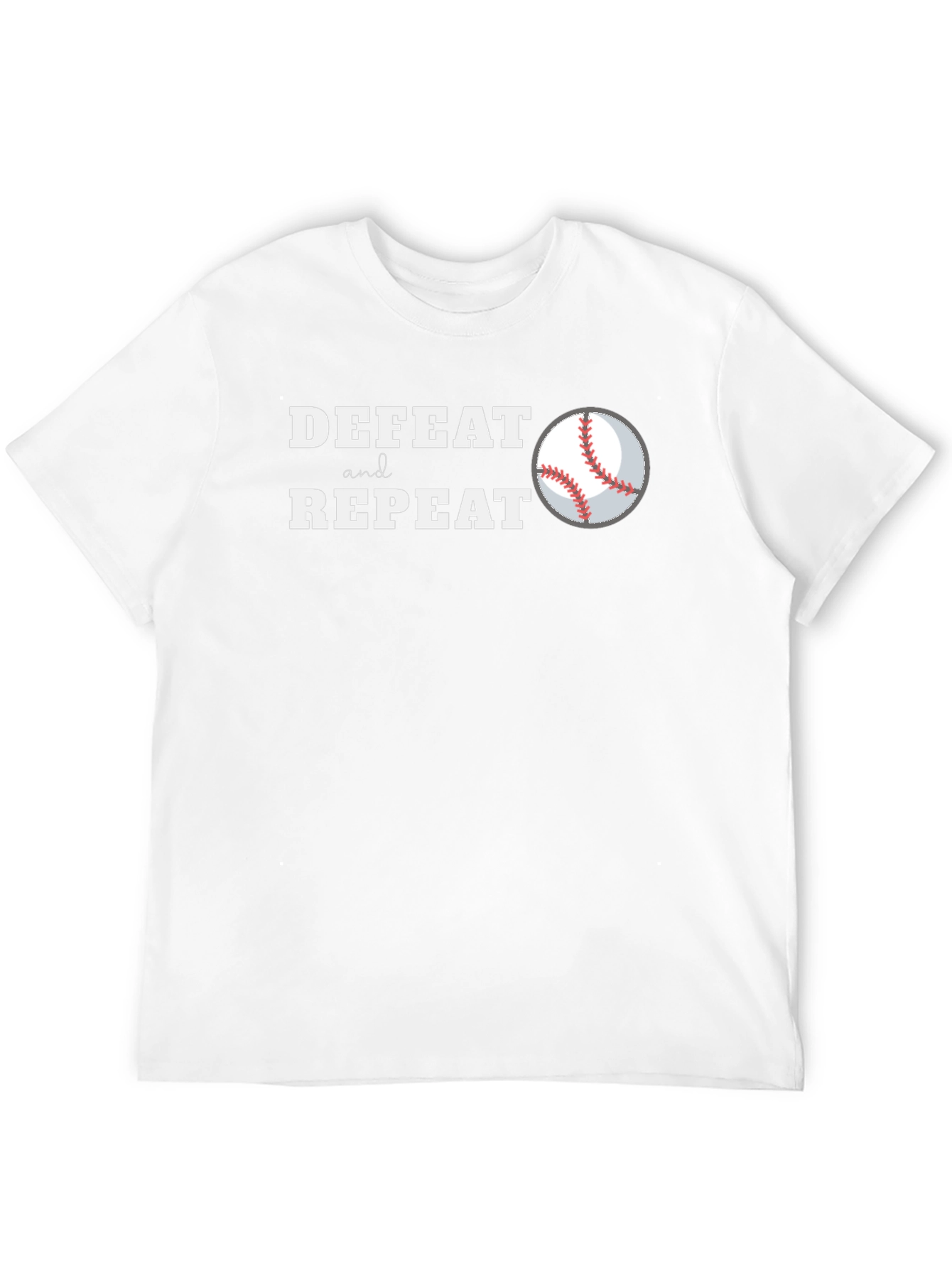 Defeat and Repeat Baseball Graphic T-Shirt