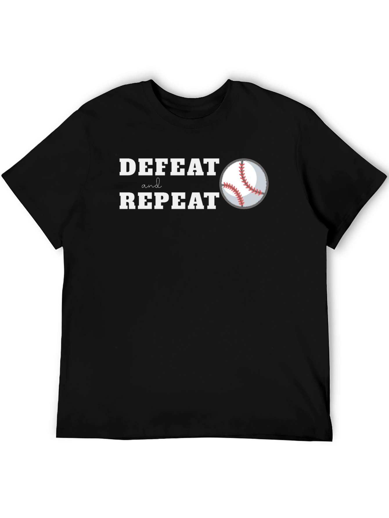 Defeat and Repeat Baseball Graphic T-Shirt