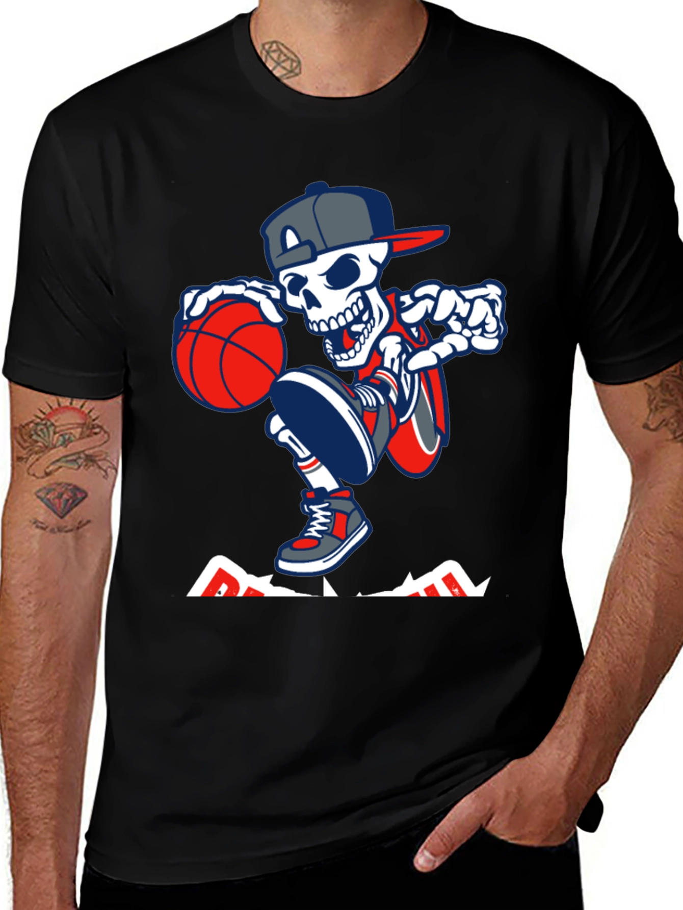 Basketball Skeleton Graphic Tee