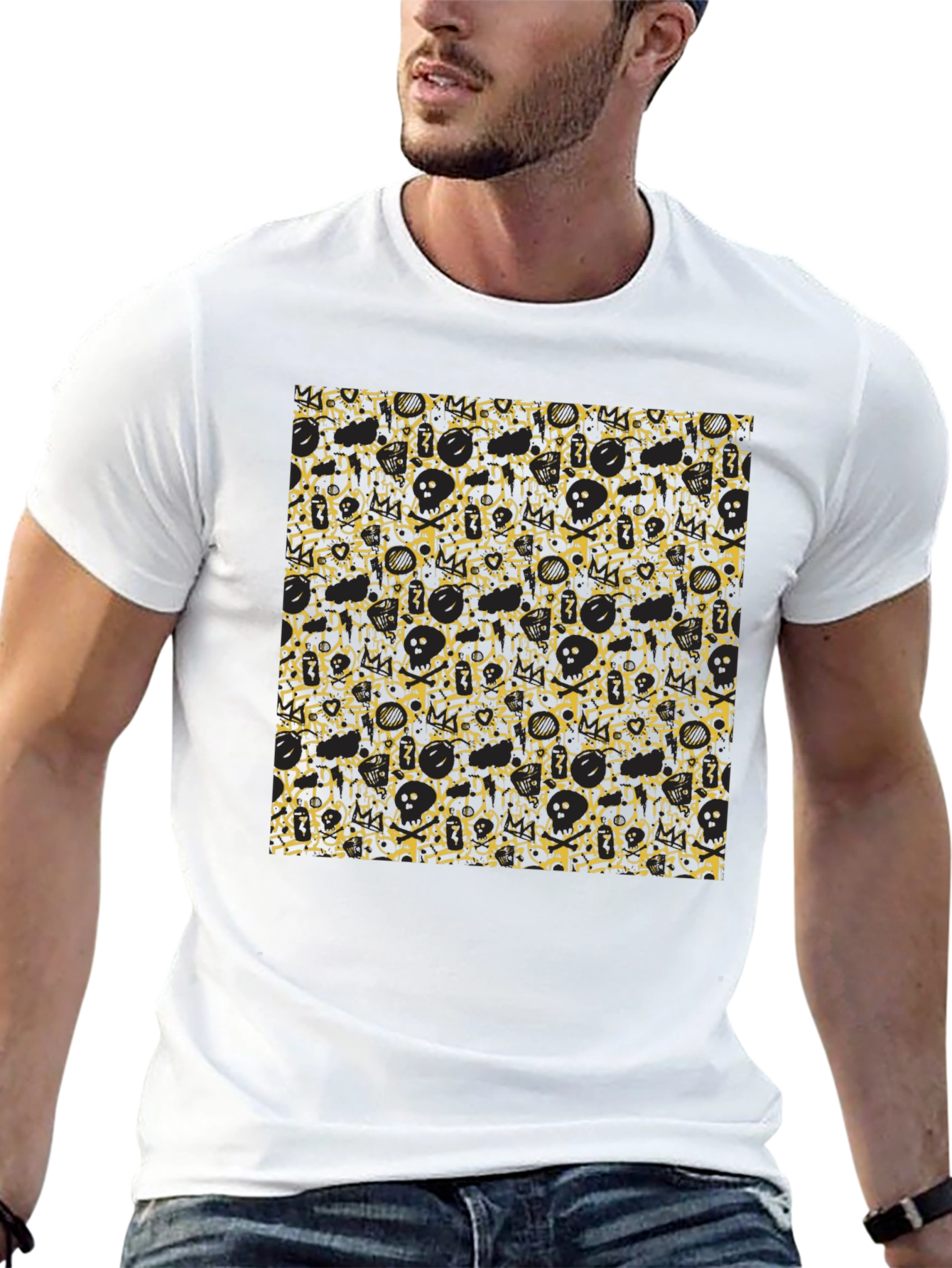 Abstract Pattern Tee - Black