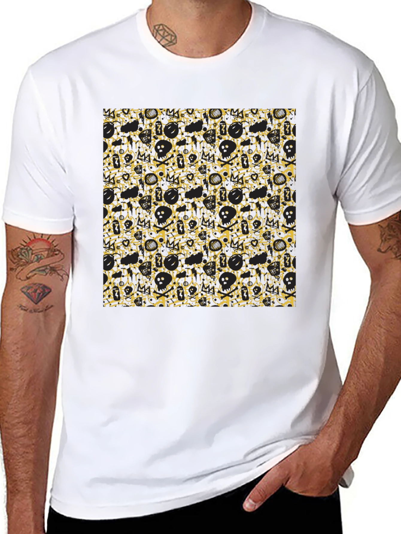 Abstract Pattern Tee - Black
