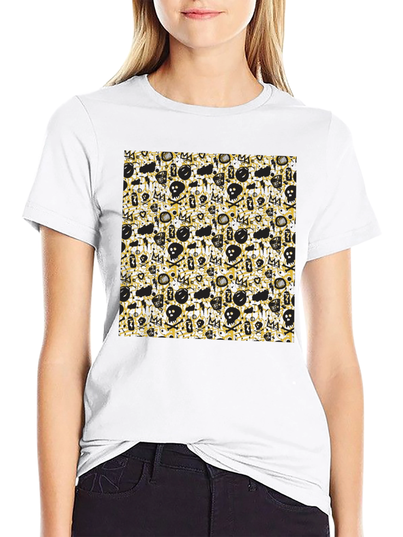 Abstract Pattern Tee - Black