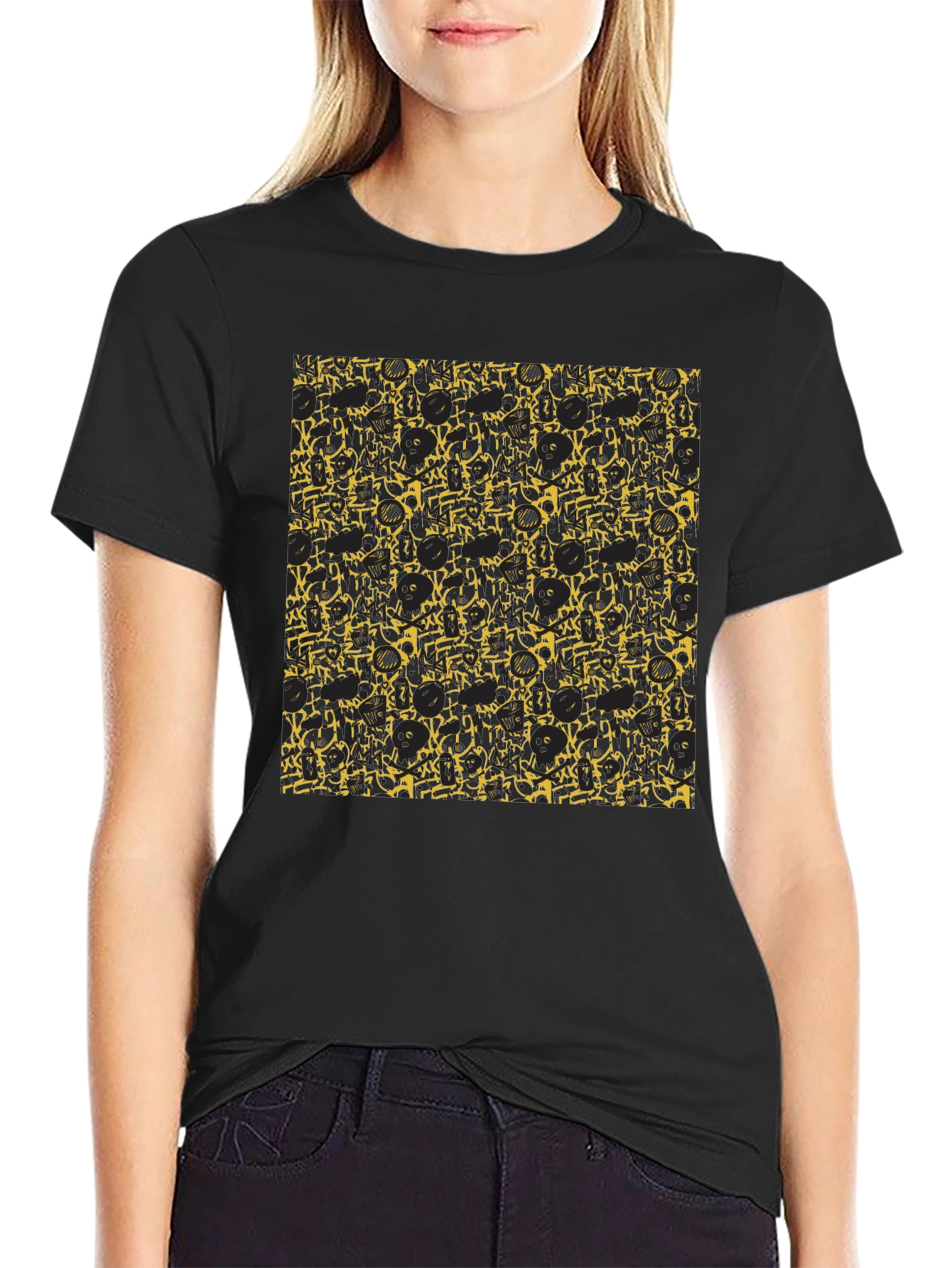 Abstract Pattern Tee - Black