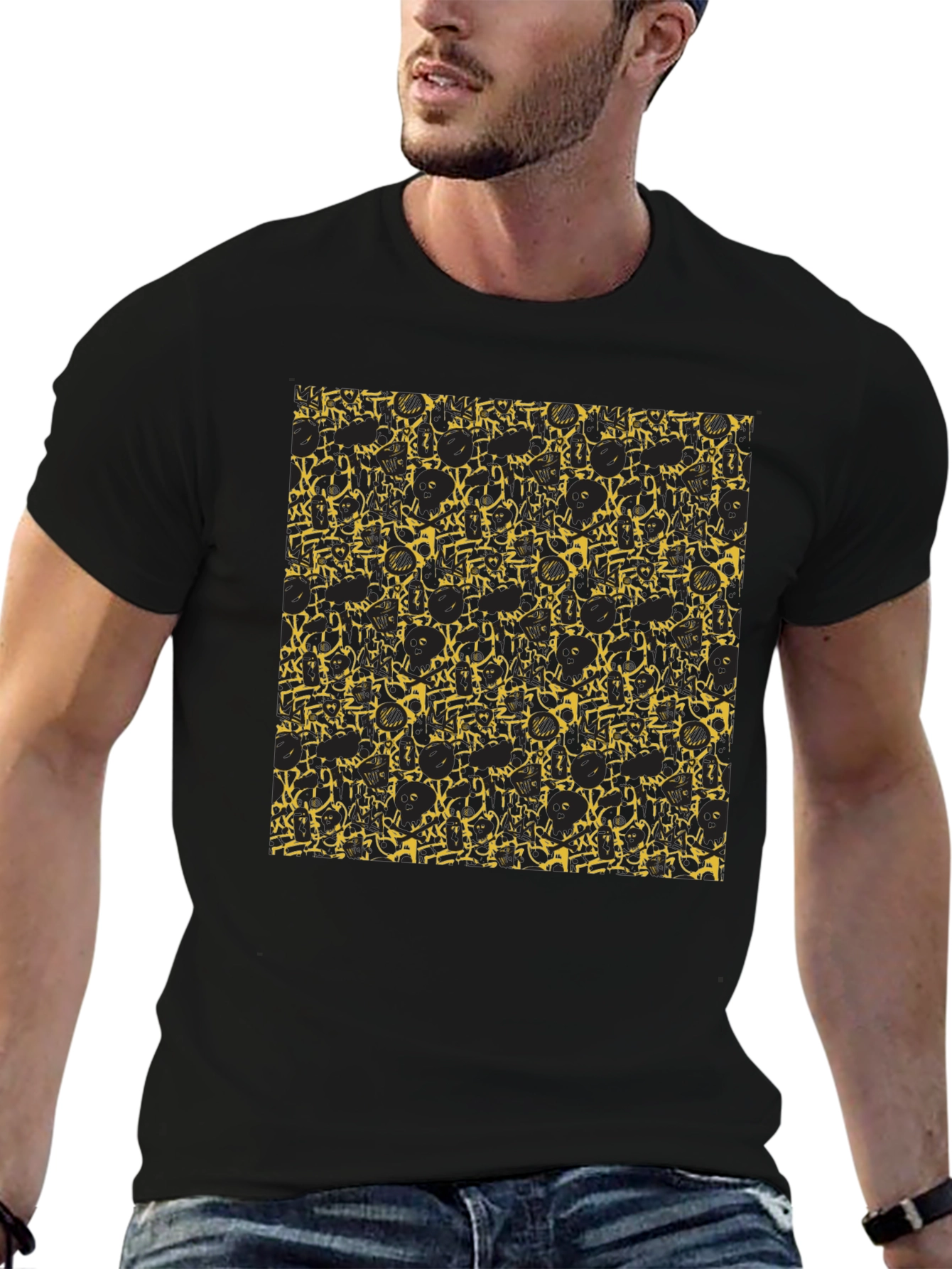 Abstract Pattern Tee - Black