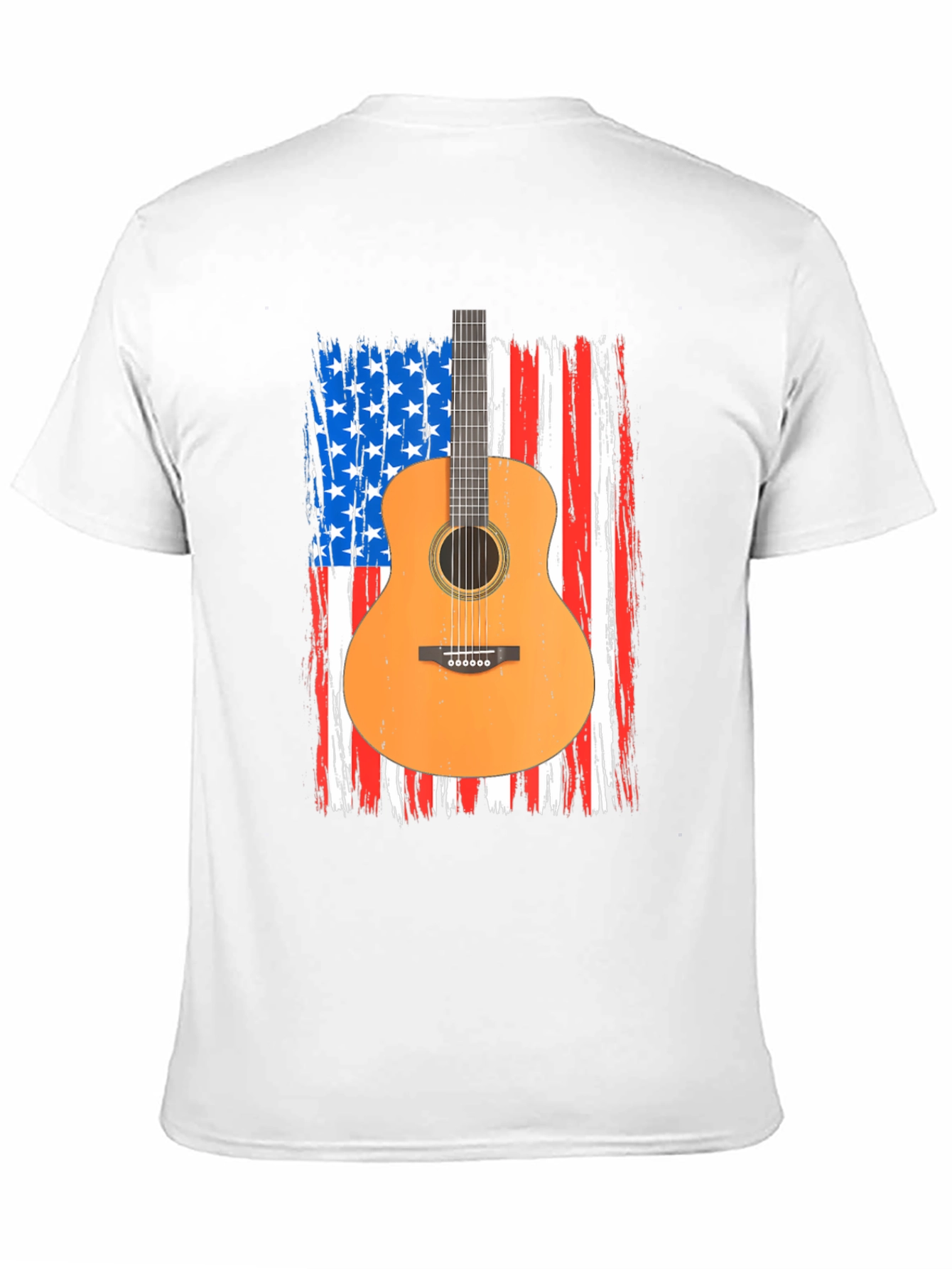 American Flag Guitar T-Shirt - Patriotic Music Tee