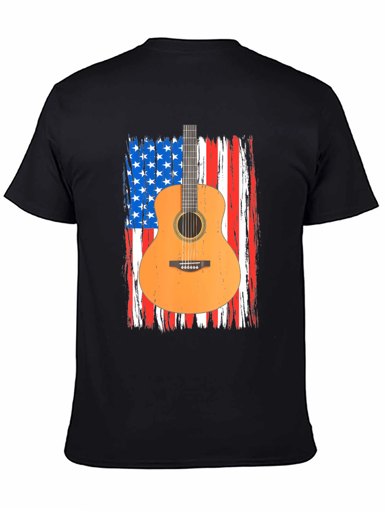 American Flag Guitar T-Shirt - Patriotic Music Tee