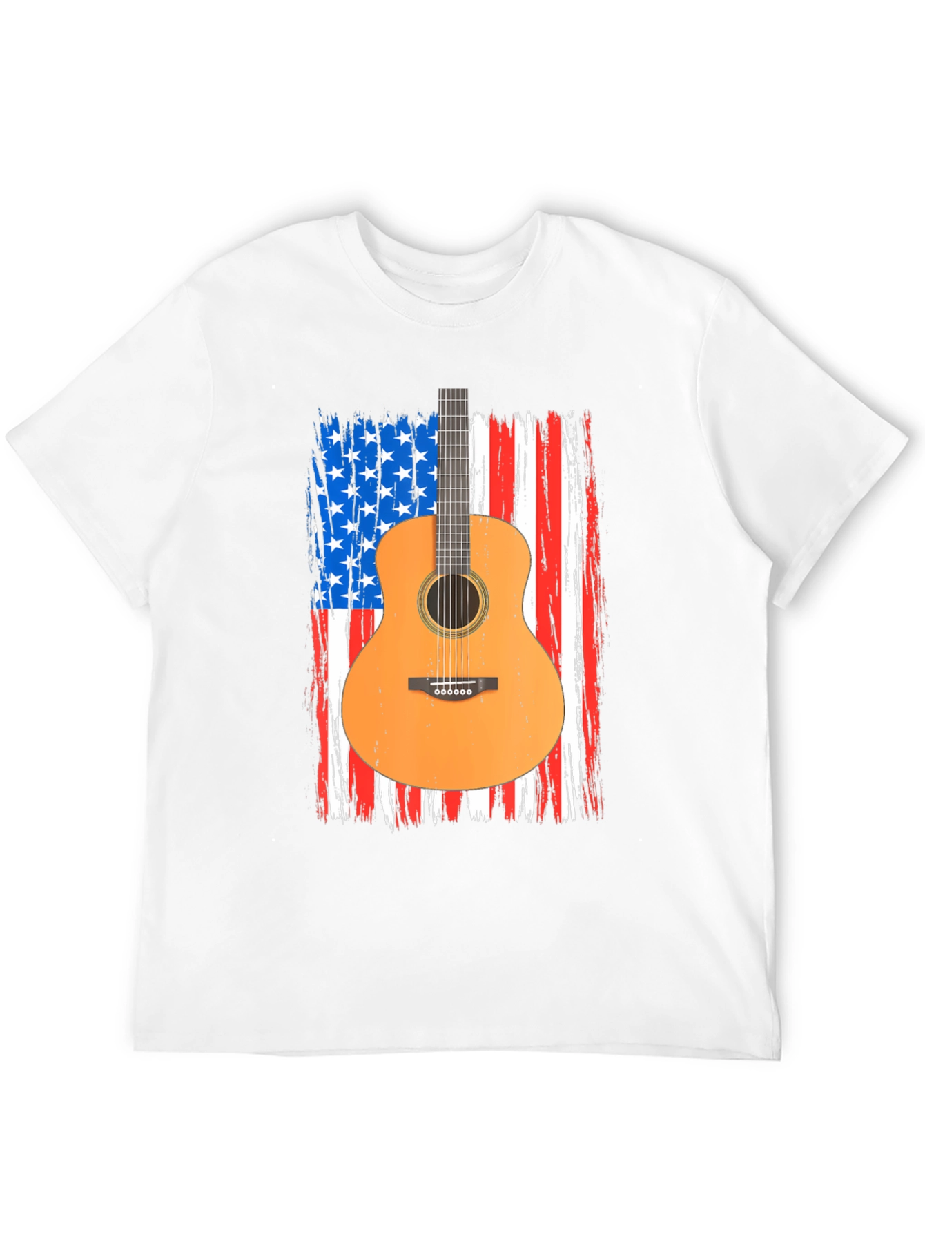 American Flag Guitar T-Shirt - Patriotic Music Tee