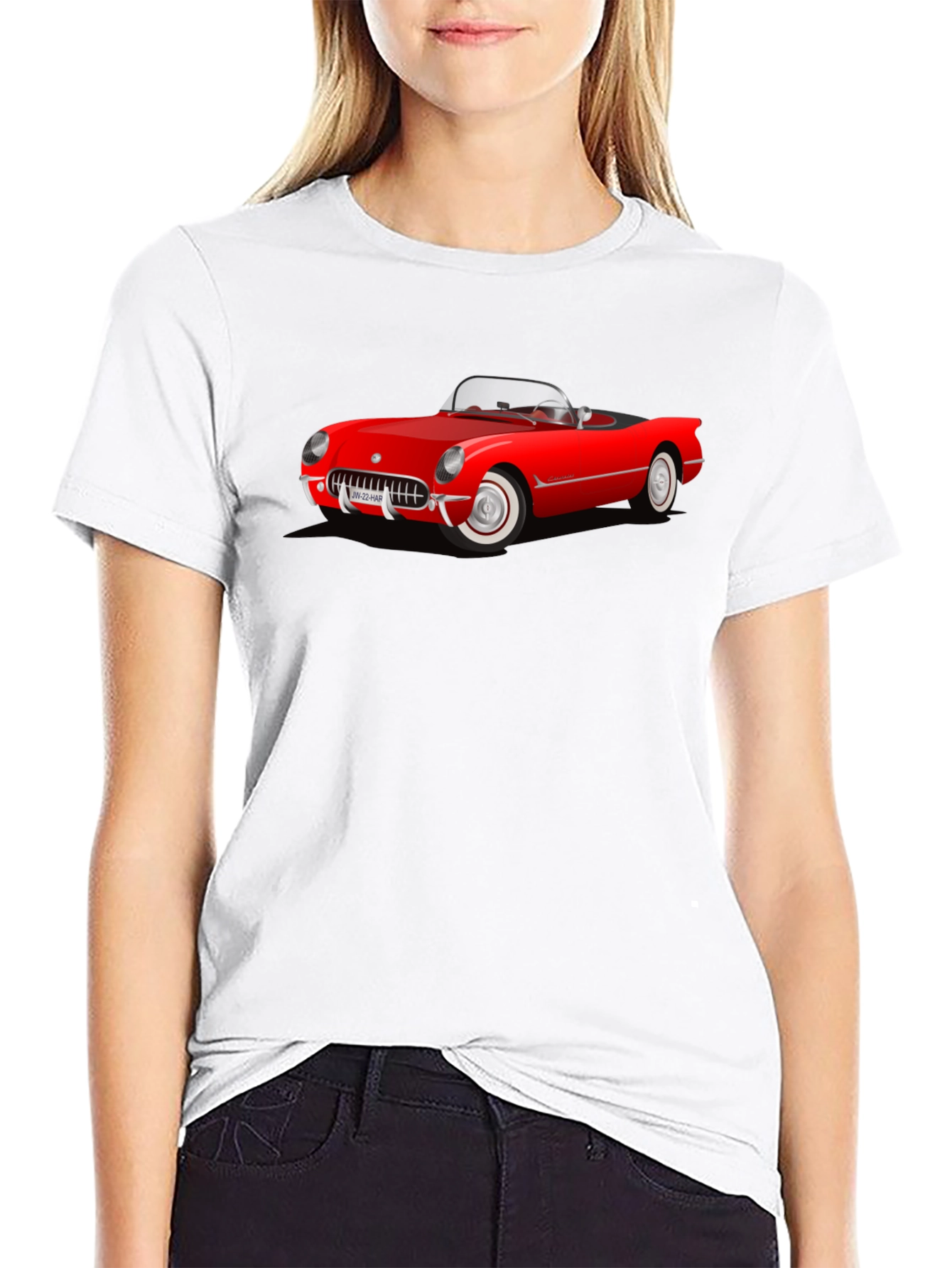 Red Classic Car Graphic T-Shirt