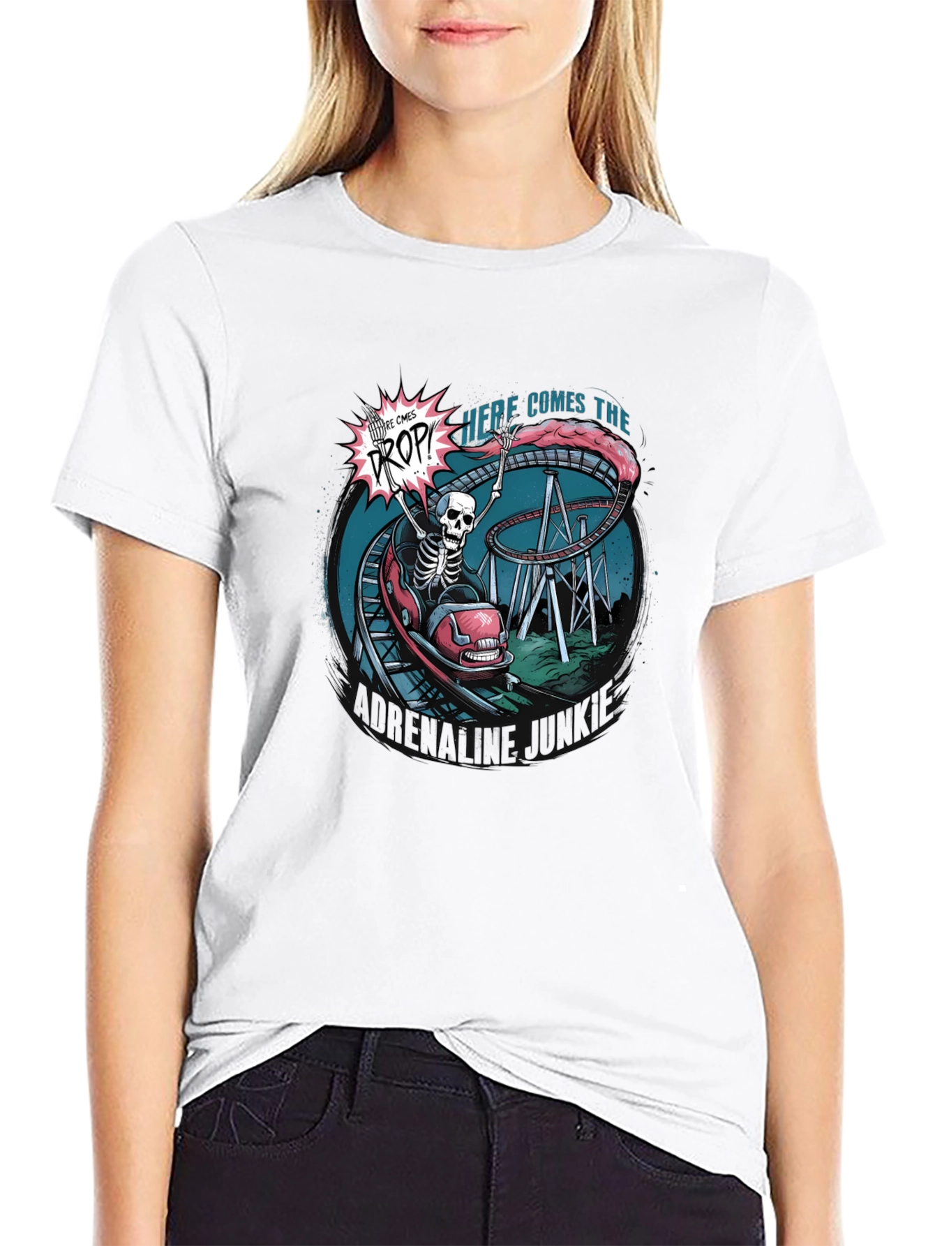 Spooky Skeleton Roller Coaster T-Shirt