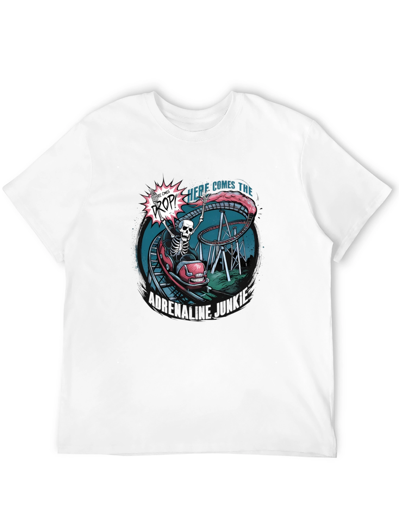 Spooky Skeleton Roller Coaster T-Shirt