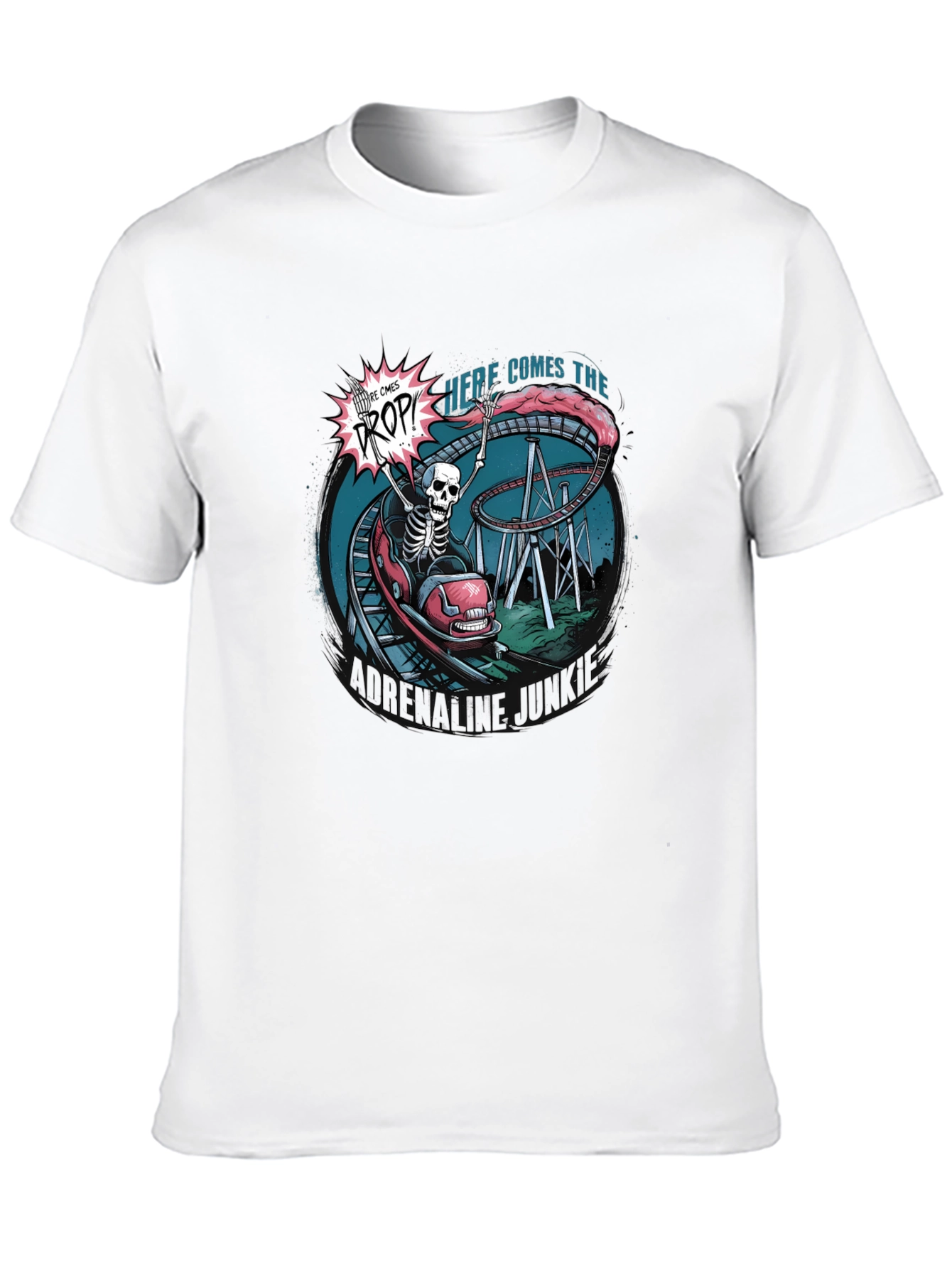 Spooky Skeleton Roller Coaster T-Shirt