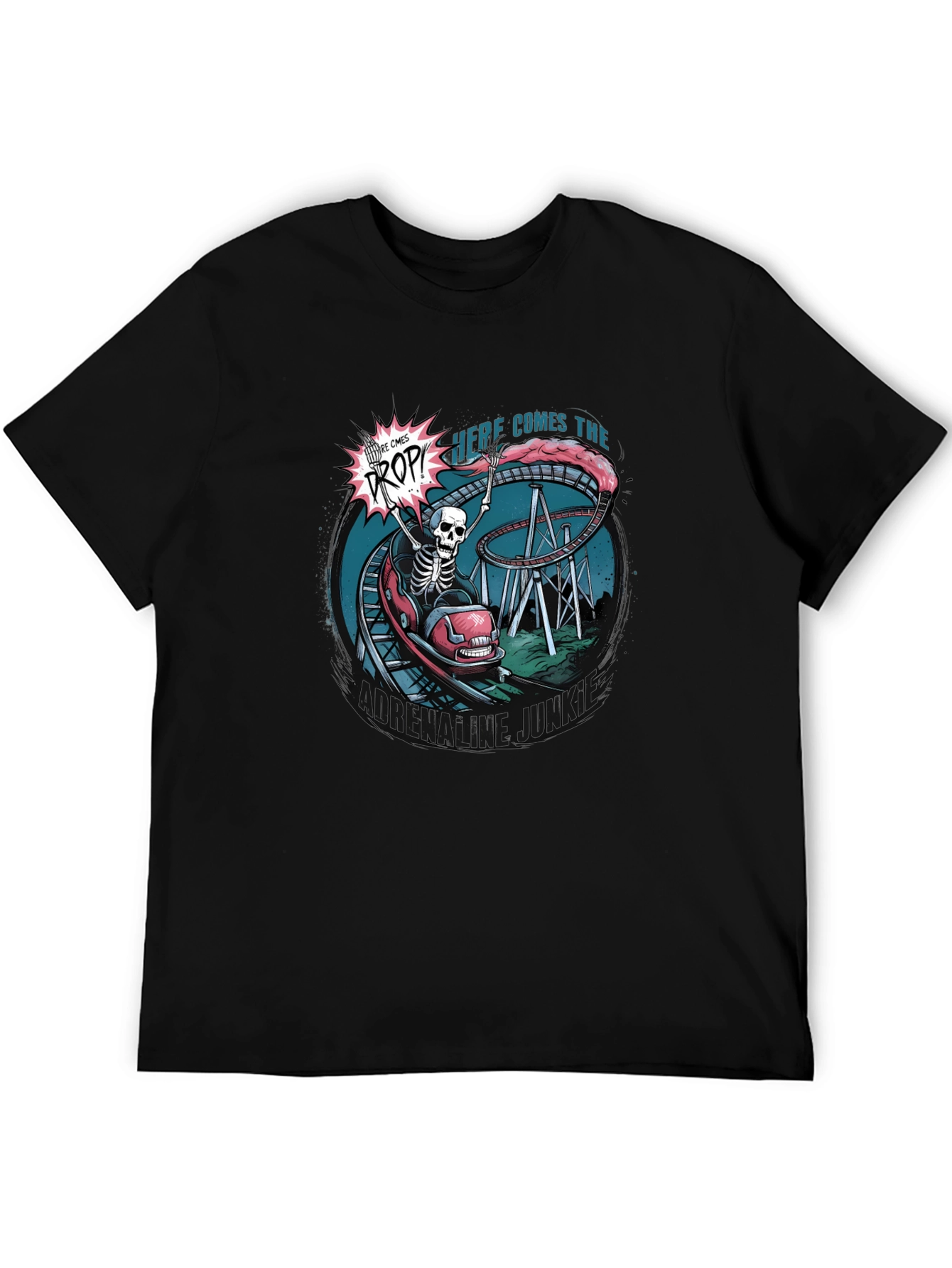 Spooky Skeleton Roller Coaster T-Shirt
