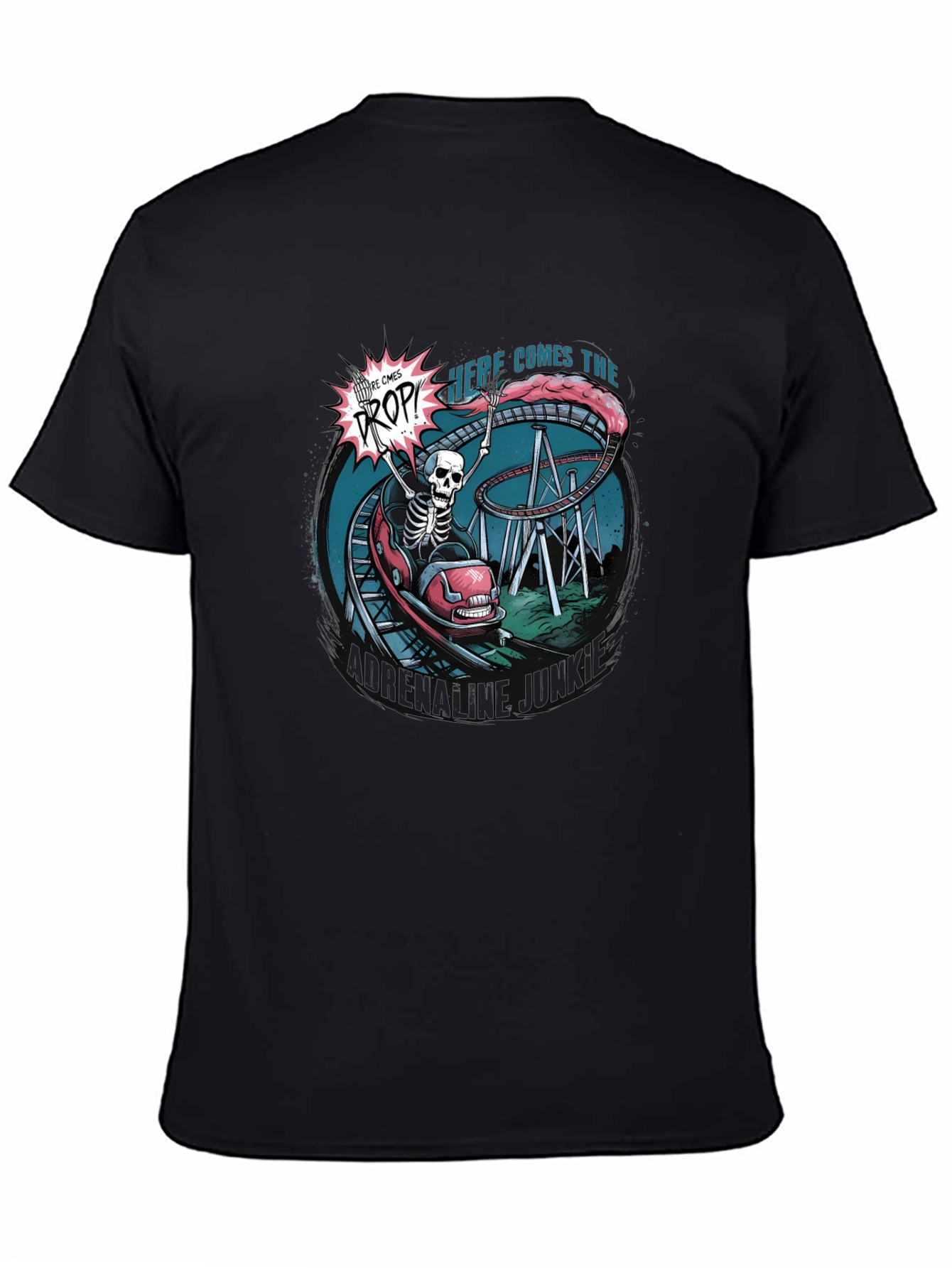 Spooky Skeleton Roller Coaster T-Shirt