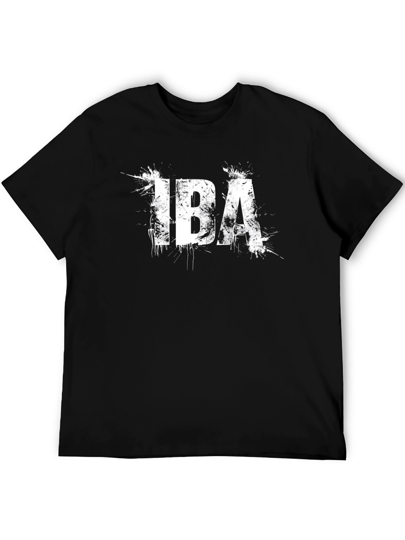 IBA Splatter Graphic Tee - Trendy Black T-Shirt