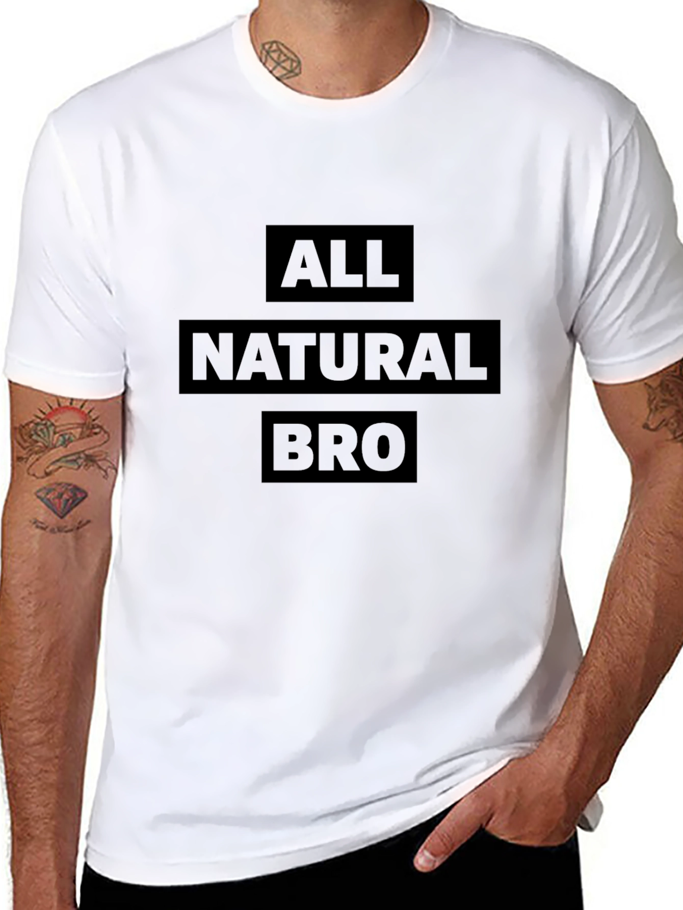 All Natural Bro Graphic Tee - Casual Style