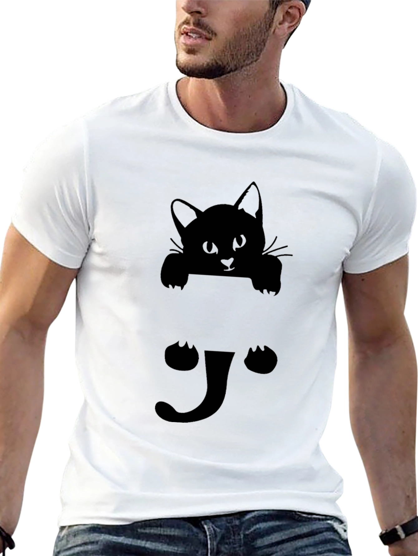 Black Cat Peek-a-Boo Graphic Tee